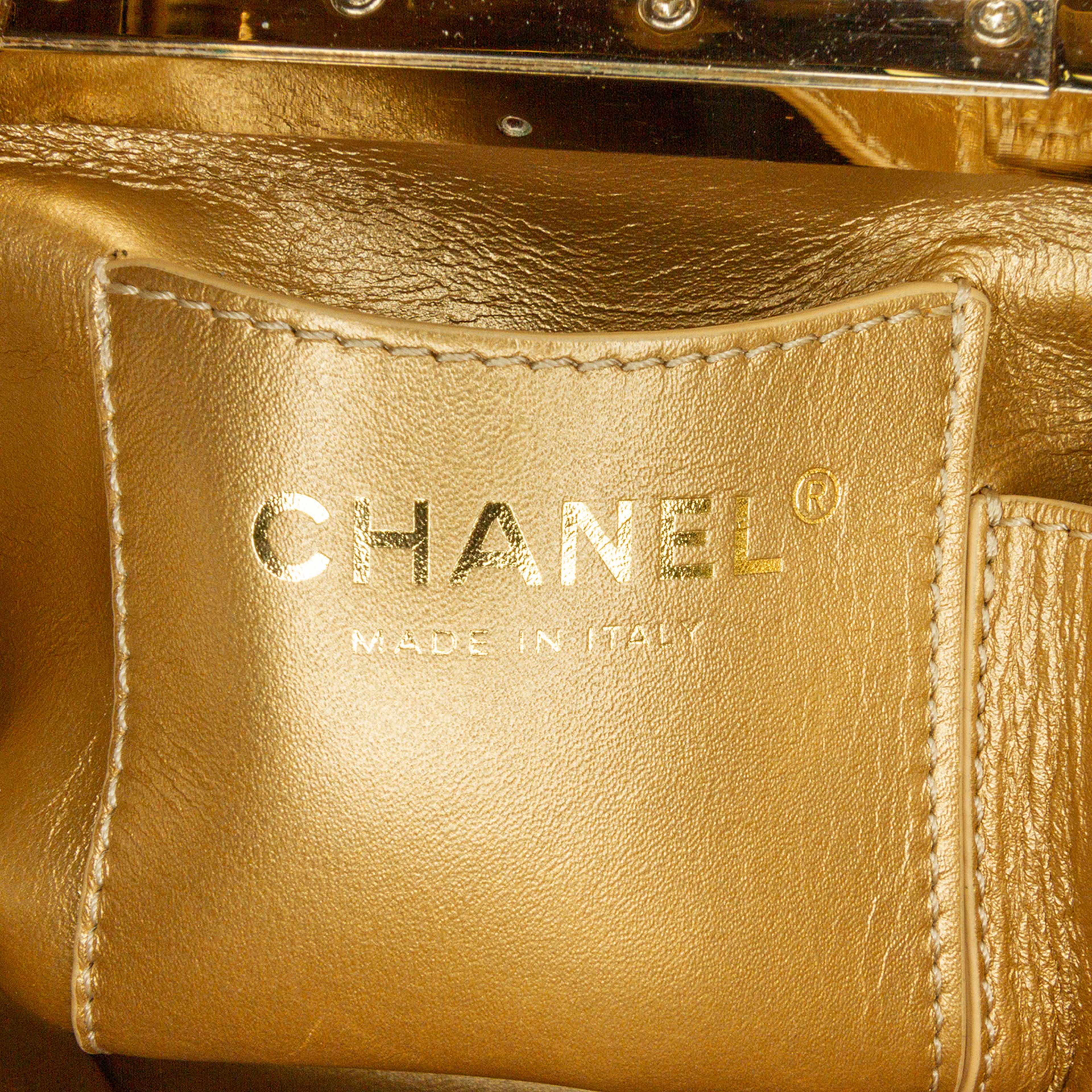 Chanel Quilted Patent Logo Chain Vanity Case