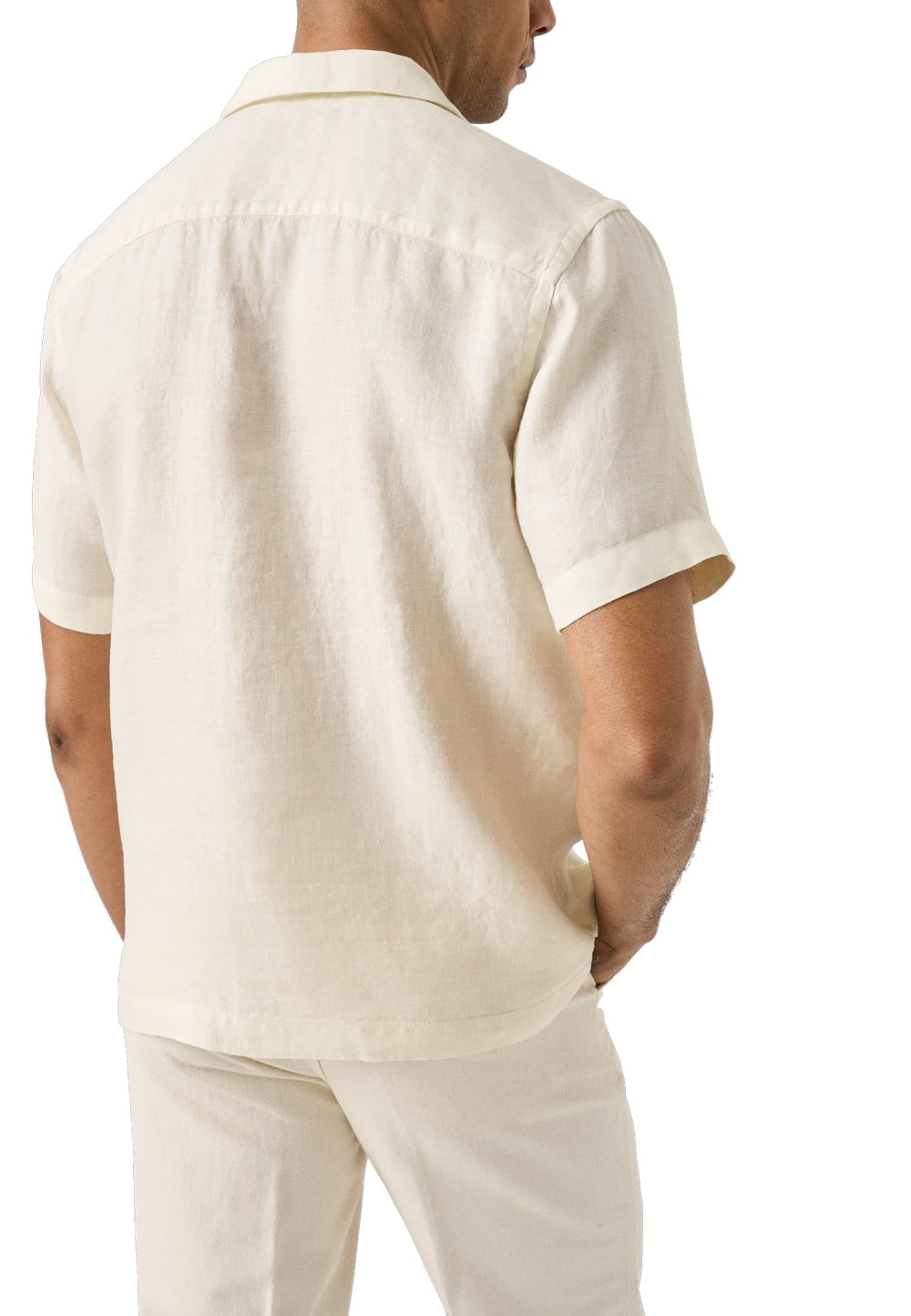 Kortärmad Linne Twill-skjorta