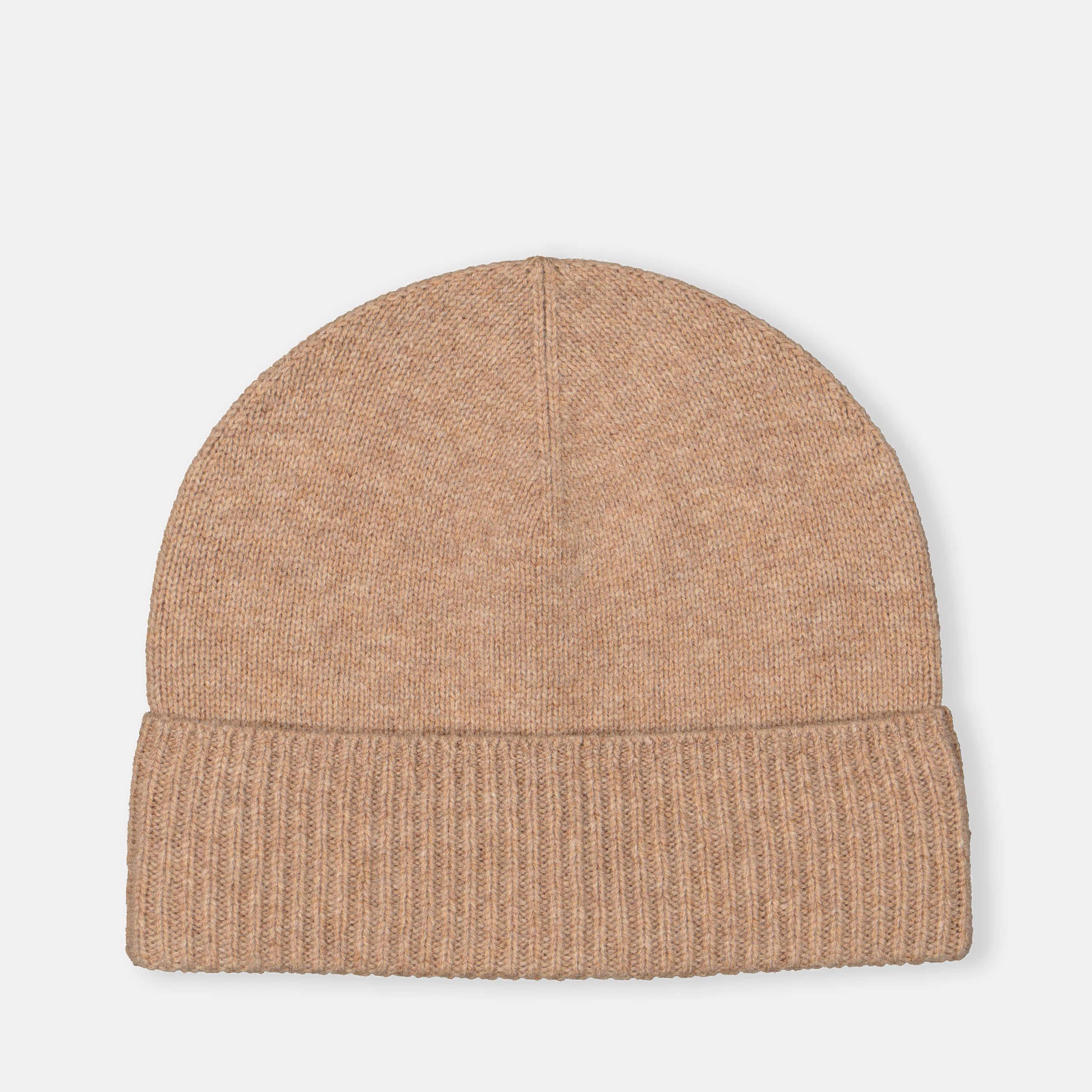 Ribbstickad beanie Kashmir Mix, från Wera, i färgen Beige. Klicka för att öppna bilden i stort format