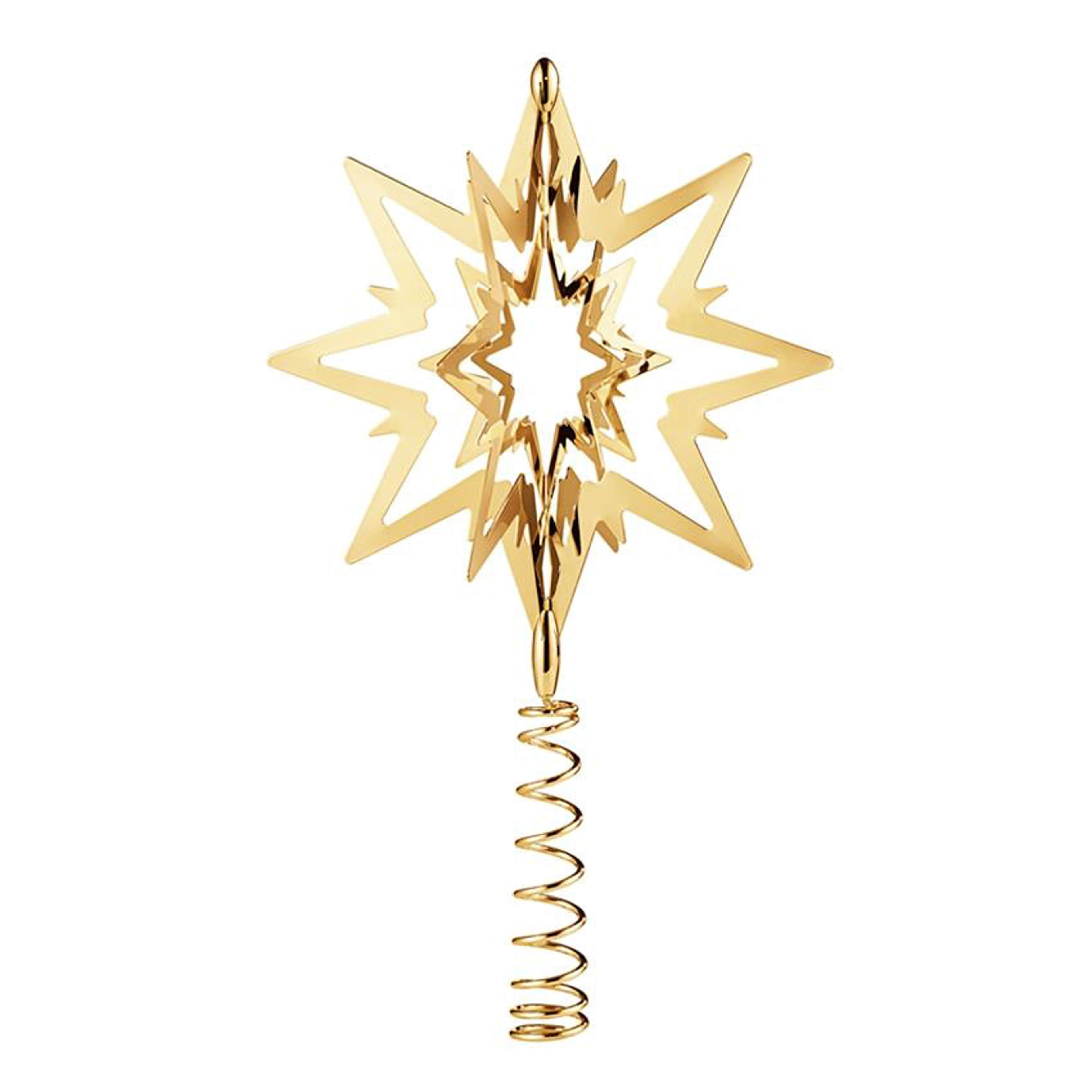 Julgransstjärna liten, förgylld, från Georg Jensen. Klicka för att öppna bilden i stort format