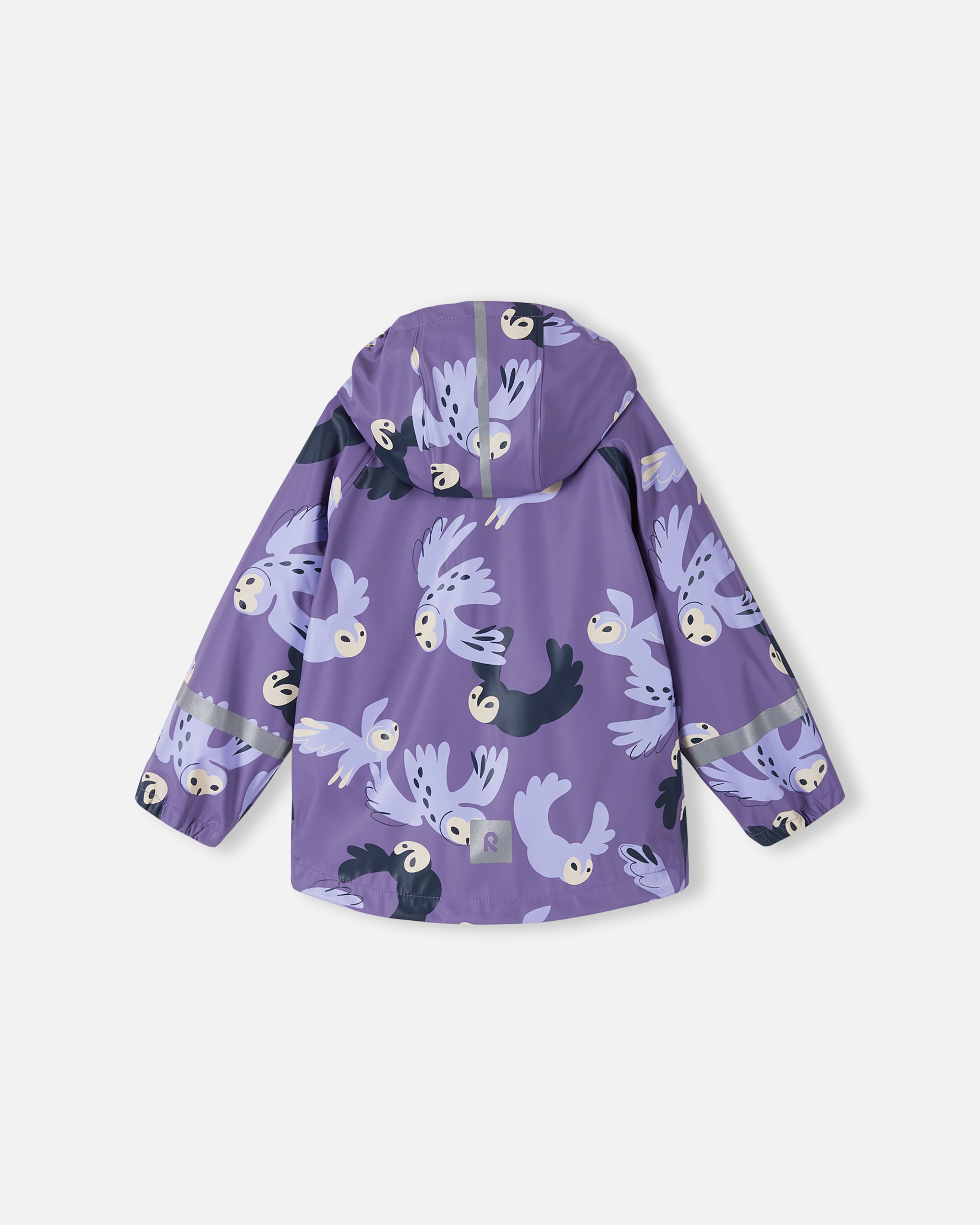 Regnjacka Vesi, från Reima, i färgen misty violet. Klicka för att öppna bilden i stort format
