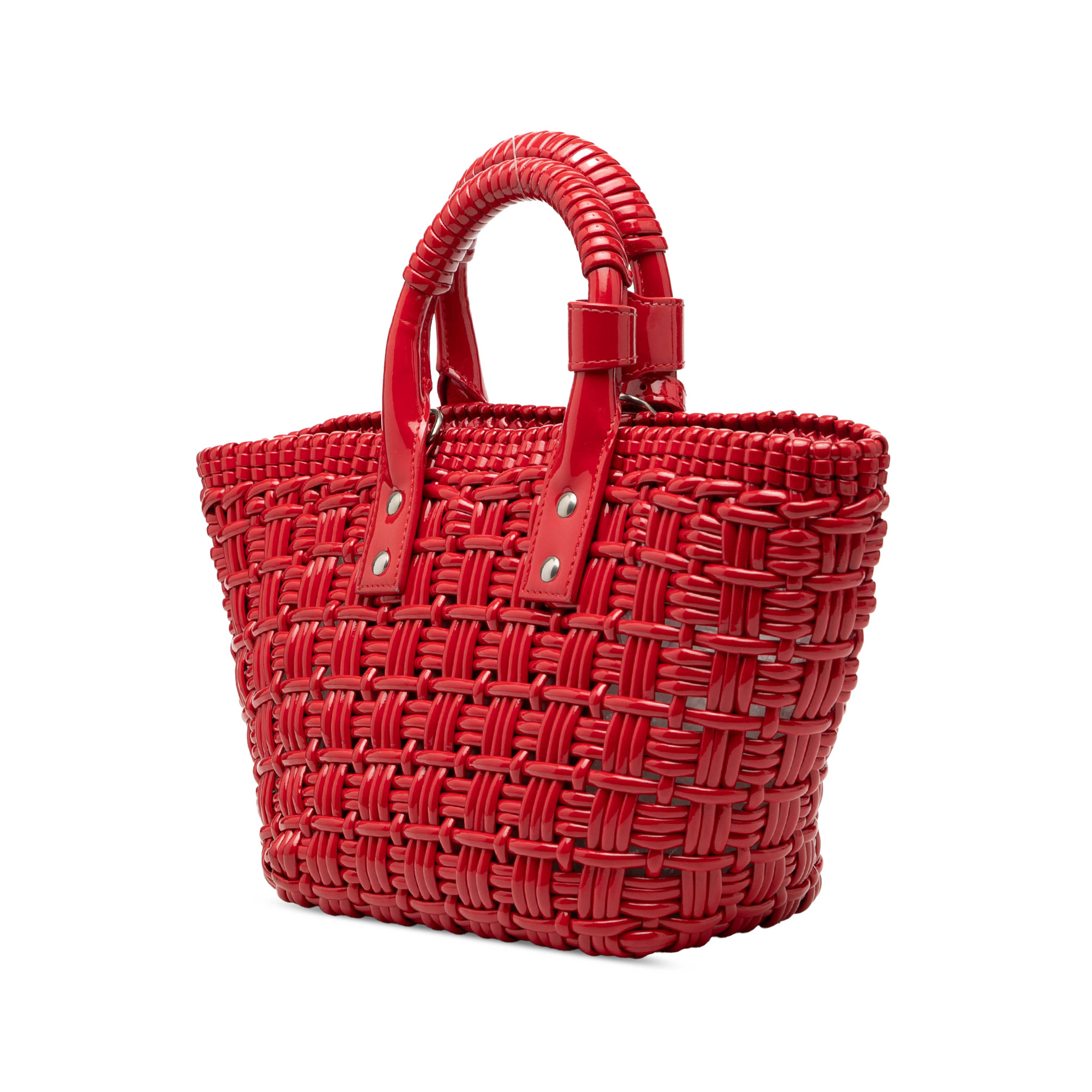 Balenciaga Faux Leather Bistro Panier Xs, från Luxclusif, i färgen röd. Klicka för att öppna bilden i stort format