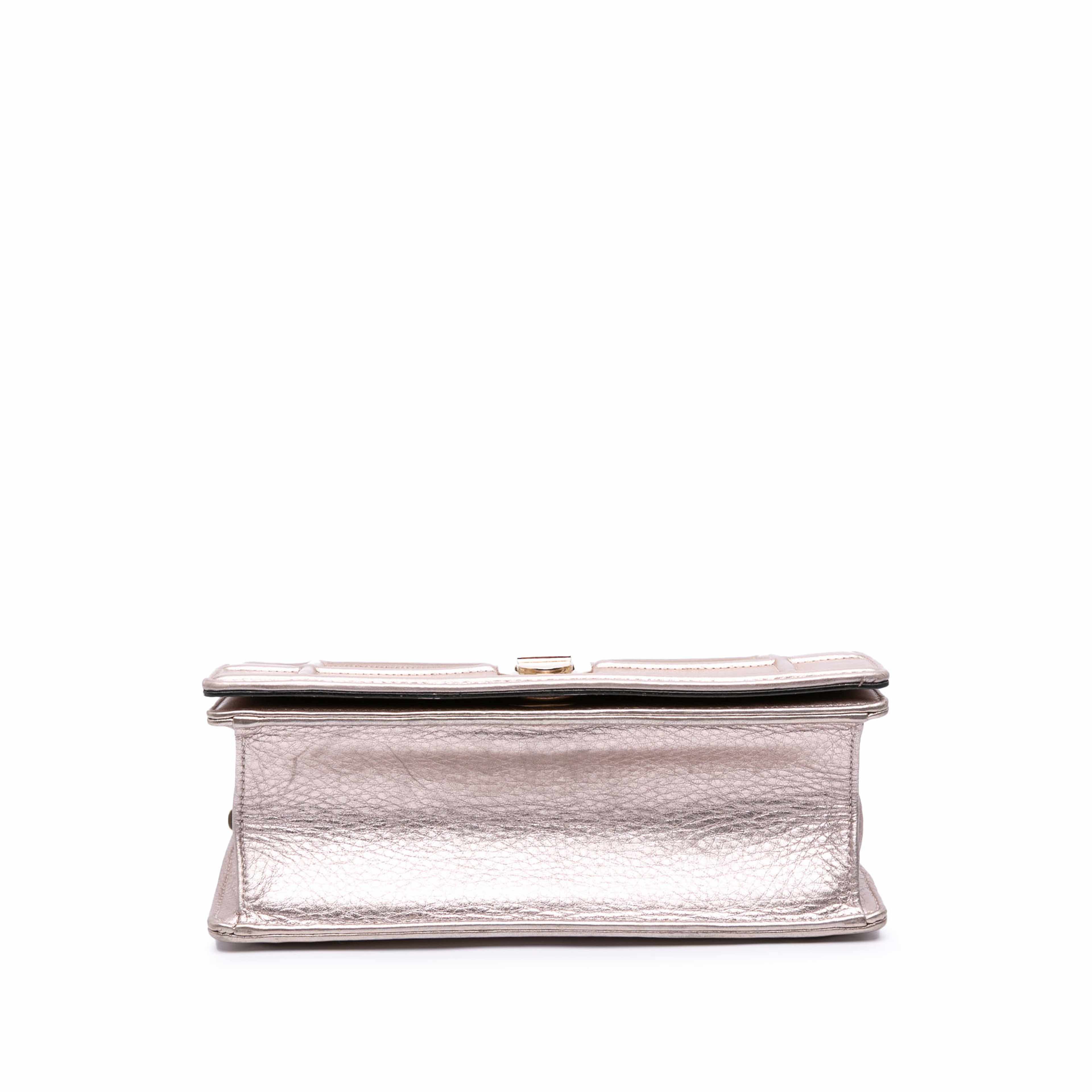 Dior Small Metallic Grained Calfskin Diorama Flap