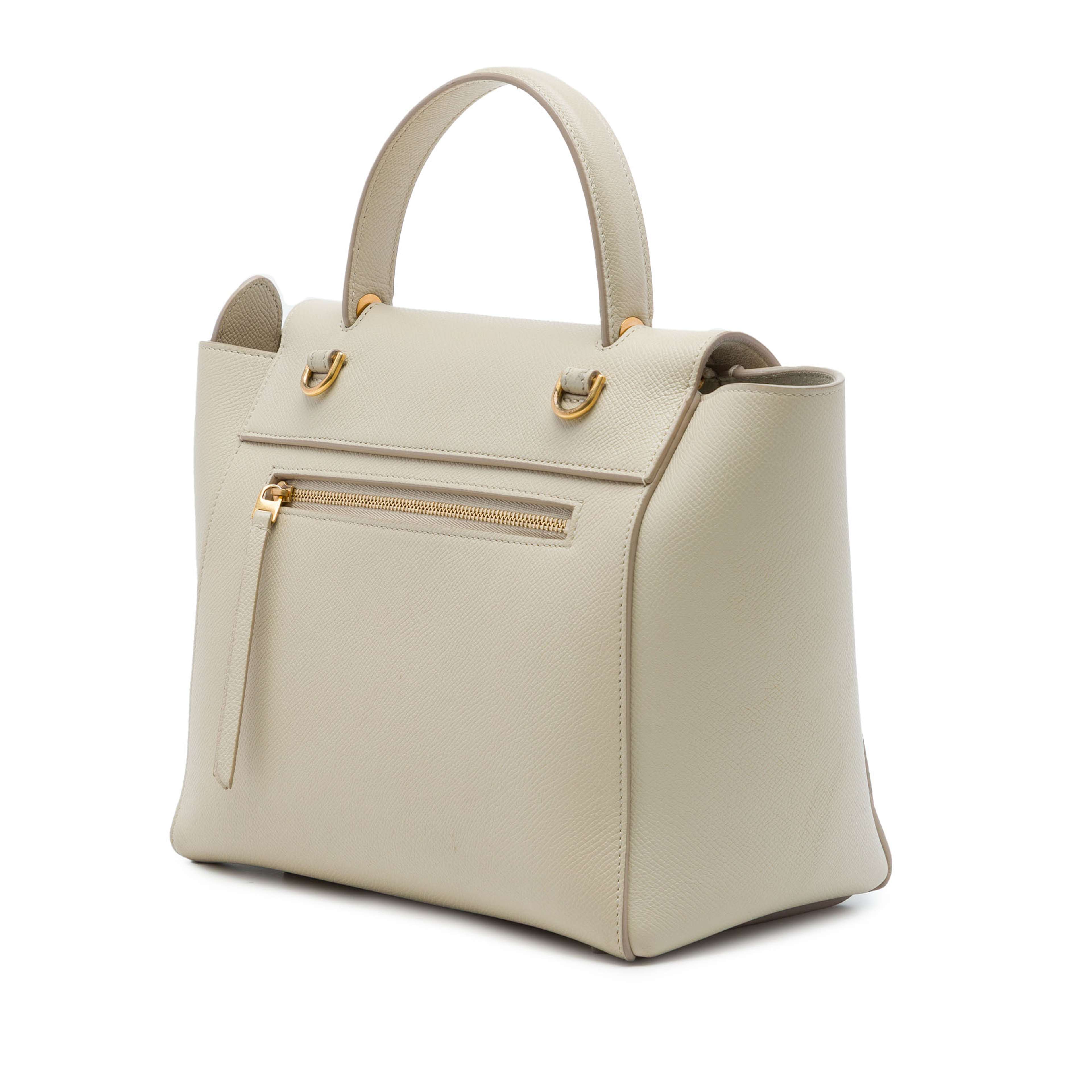 Celine Micro Grained Calfskin Belt Bag, från Luxclusif, i färgen beige. Klicka för att öppna bilden i stort format