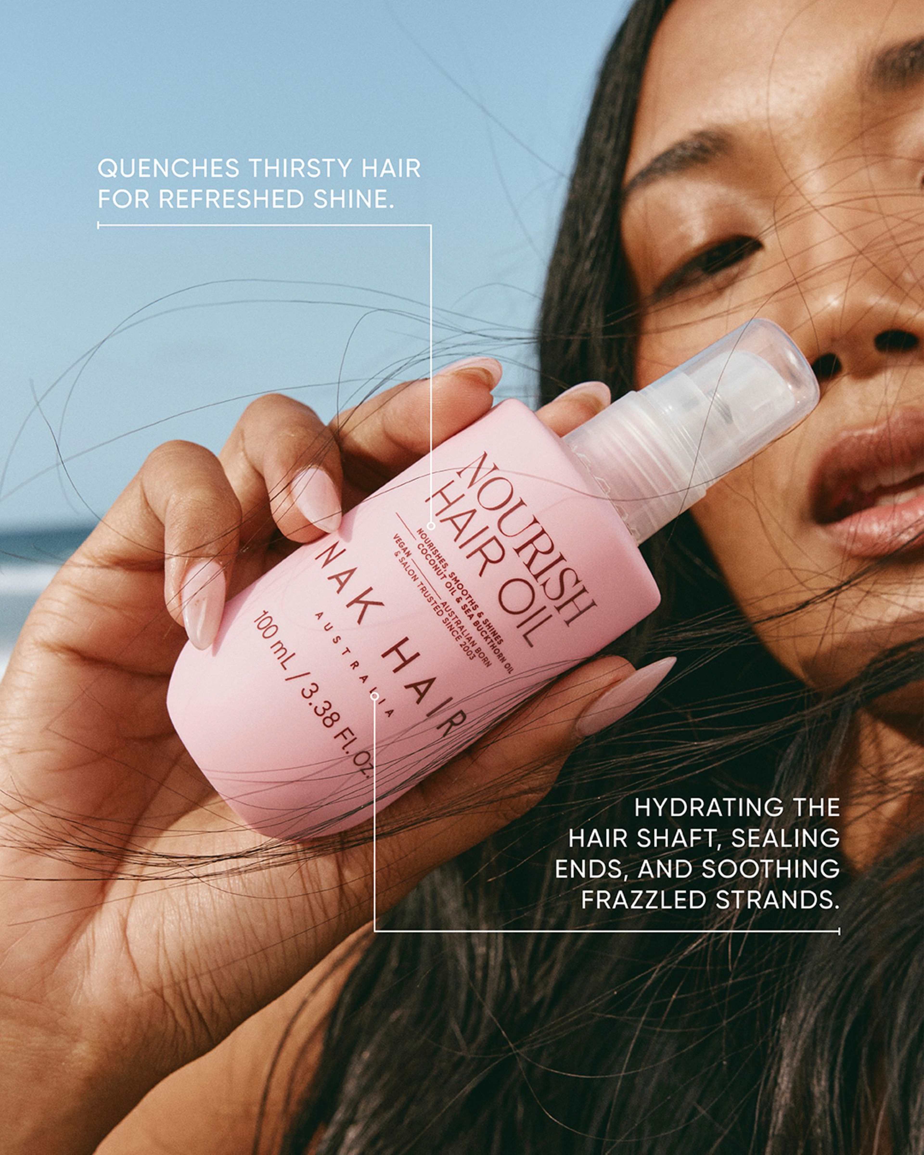 Nourish Hair Oil, från NAK Hair. Klicka för att öppna bilden i stort format