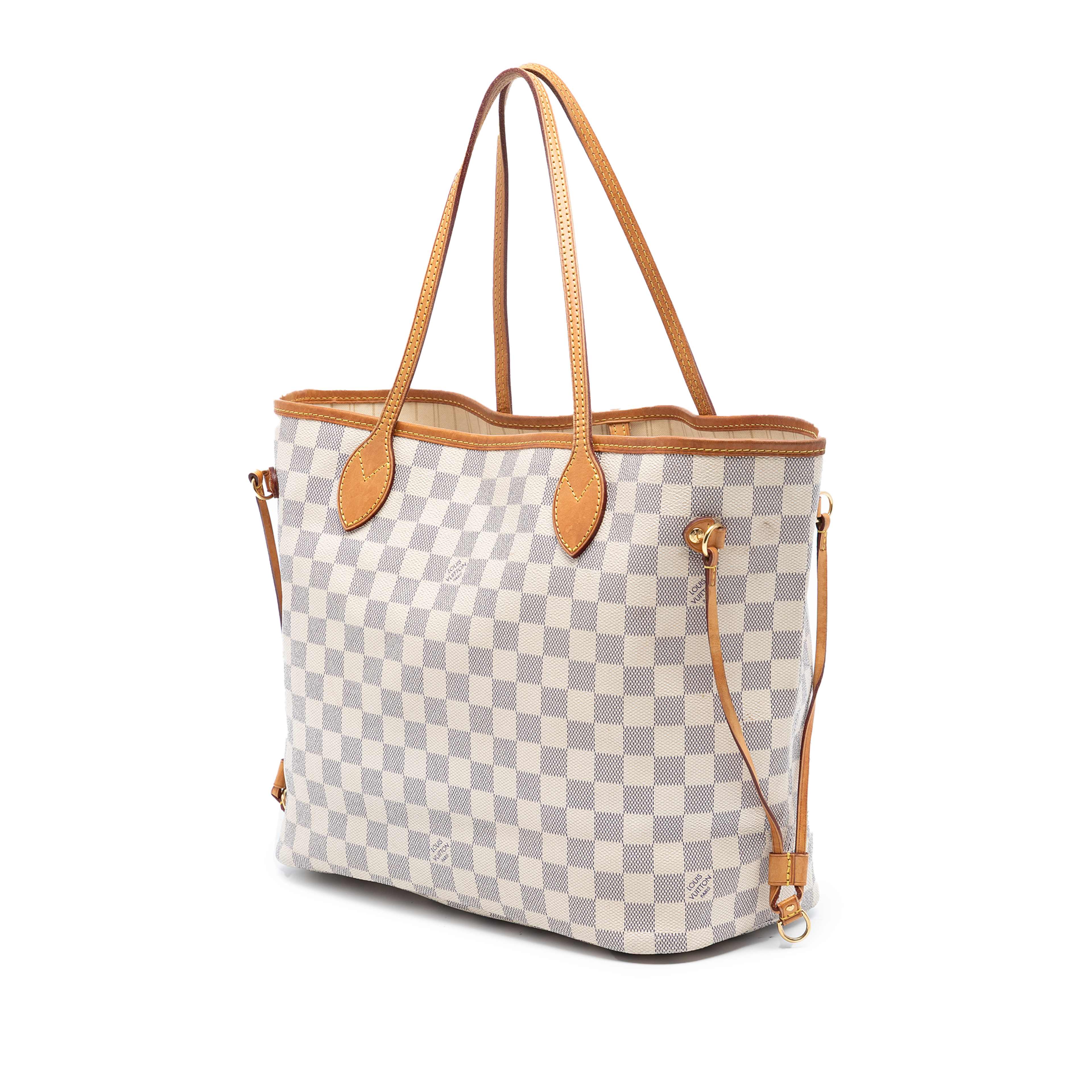 Louis Vuitton Damier Azur Neverfull Mm, från Luxclusif, i färgen white. Klicka för att öppna bilden i stort format