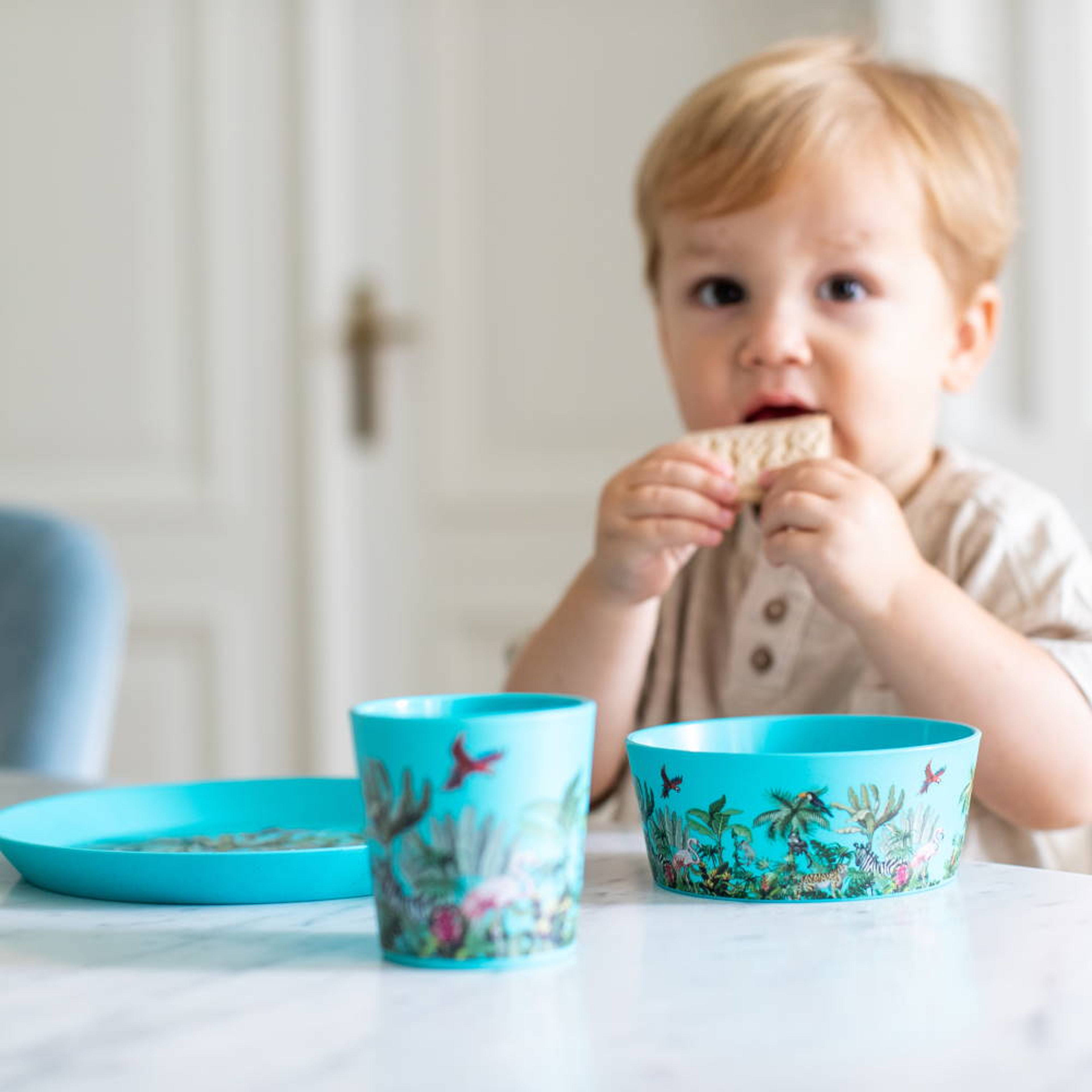 Connect Barnservis 3 Delar Tallrik/skål/mugg Djungel