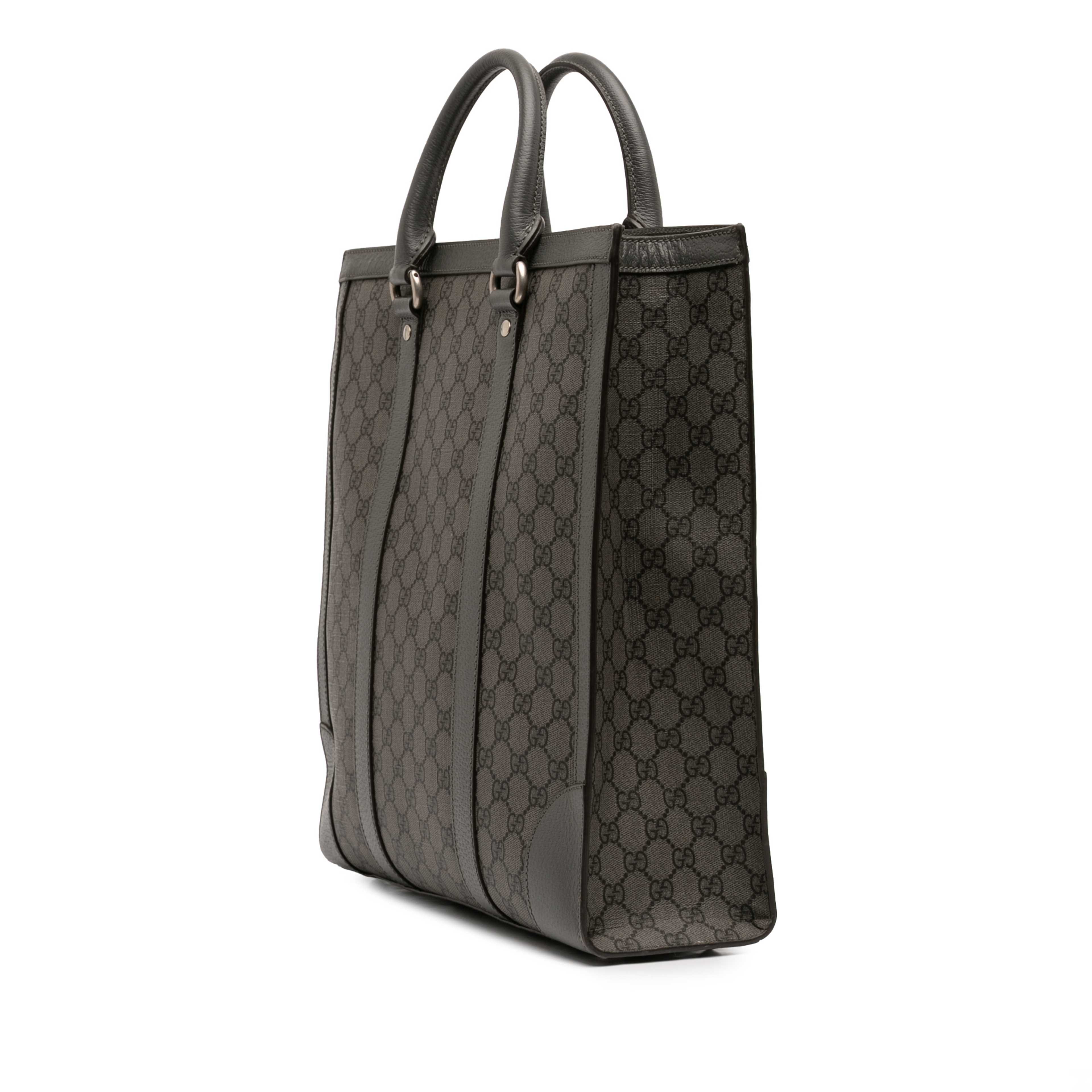 Gucci Medium Gg Supreme Ophidia Vertical Tote, från Luxclusif, i färgen grå. Klicka för att öppna bilden i stort format