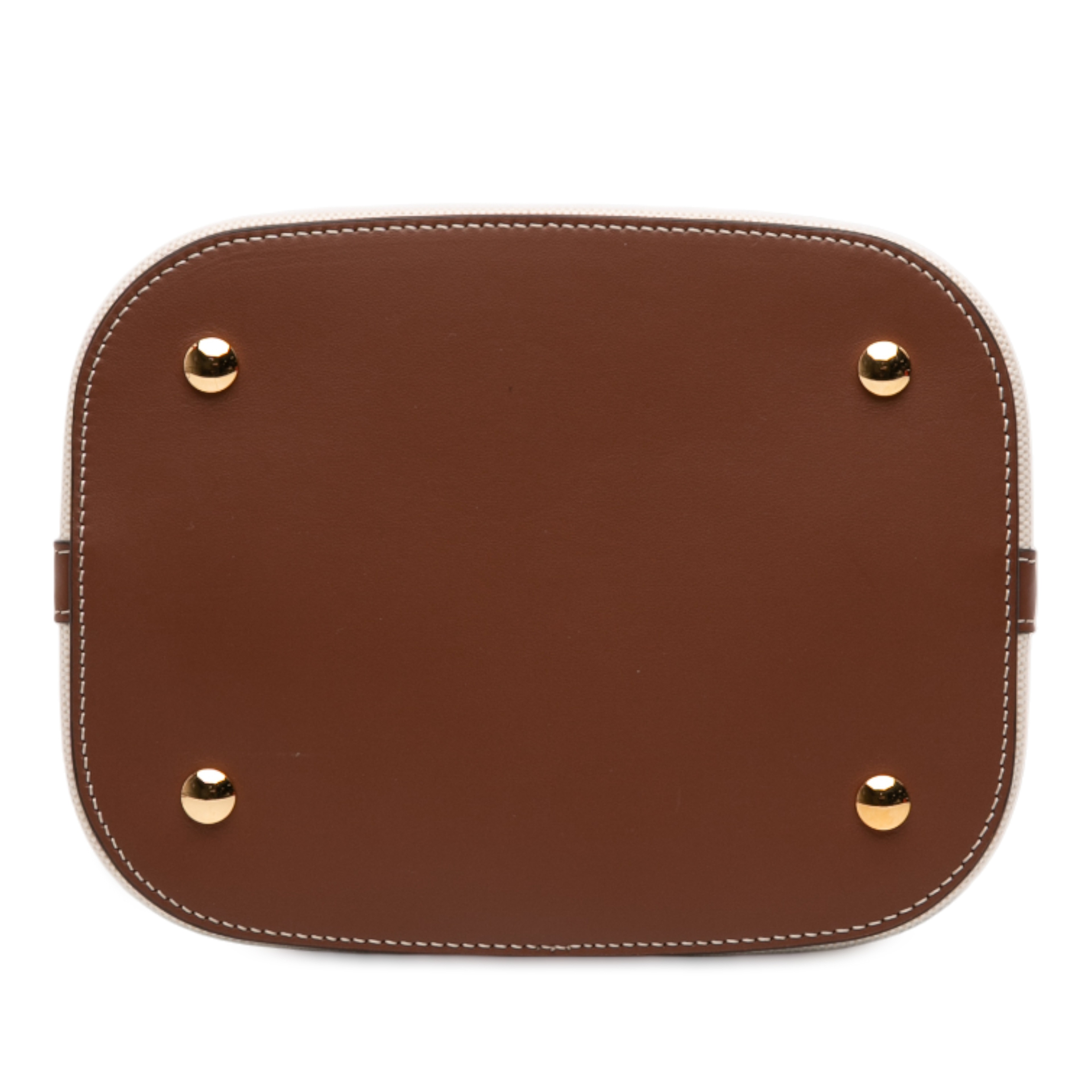 Burberry Small Canvas Logo Peggy Bucket Bag, från Luxclusif, i färgen beige. Klicka för att öppna bilden i stort format