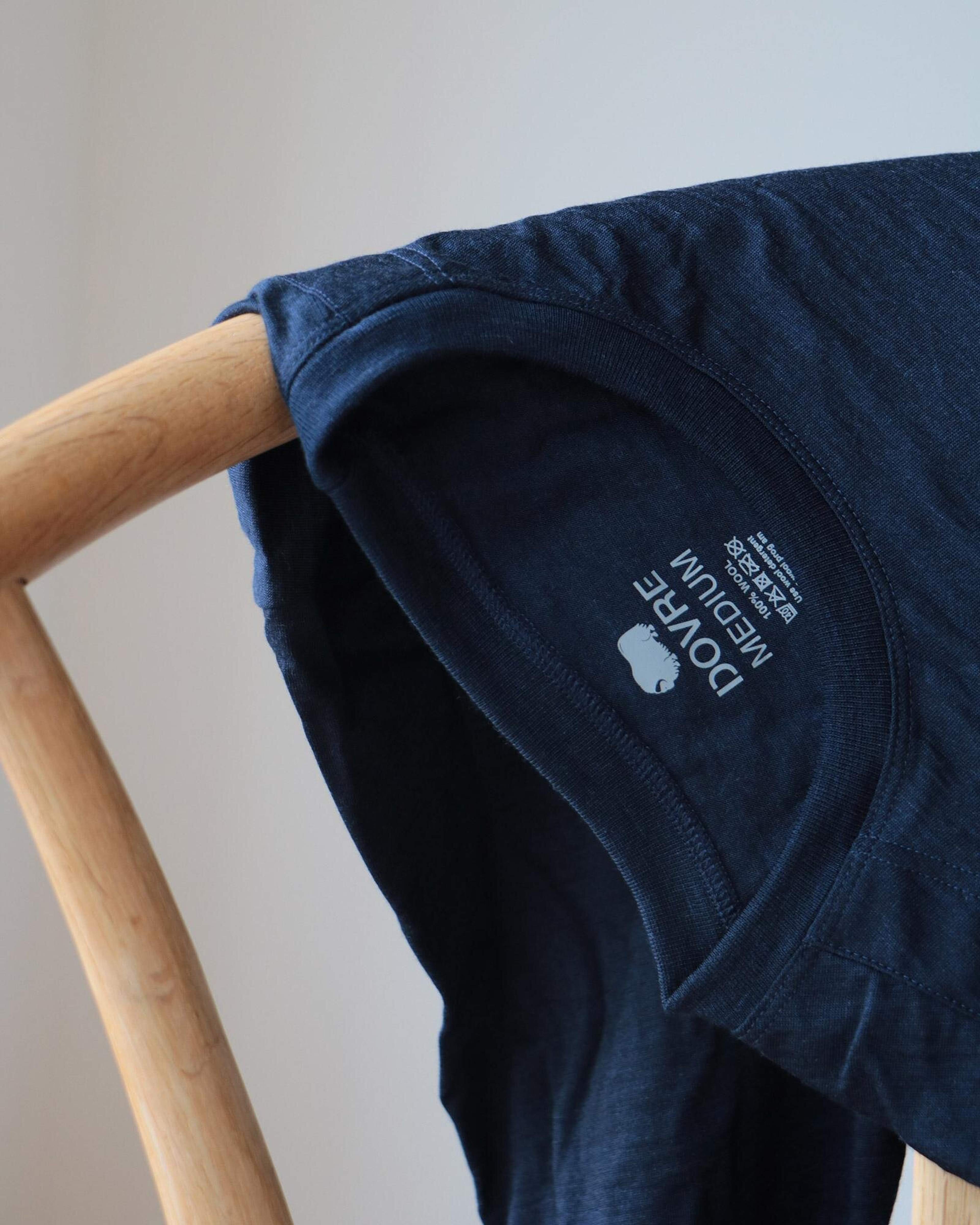 Långärmad Undertröja | 100% Stickad Merinoull | Gråmelerad, från Dovre, i färgen navy. Klicka för att öppna bilden i stort format