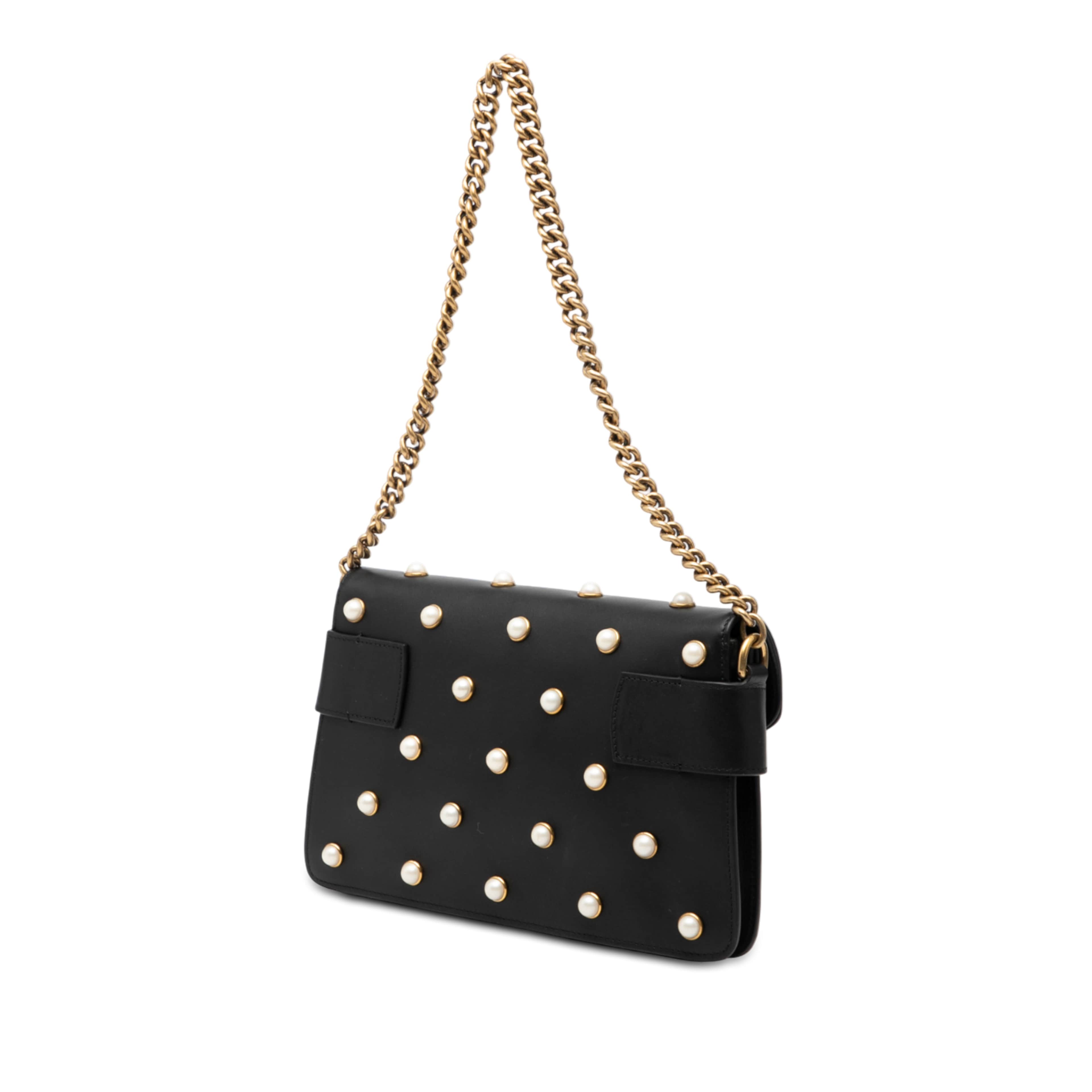 Gucci Mini Calfskin Queen Margaret Broadway Satchel, från Luxclusif, i färgen svart. Klicka för att öppna bilden i stort format