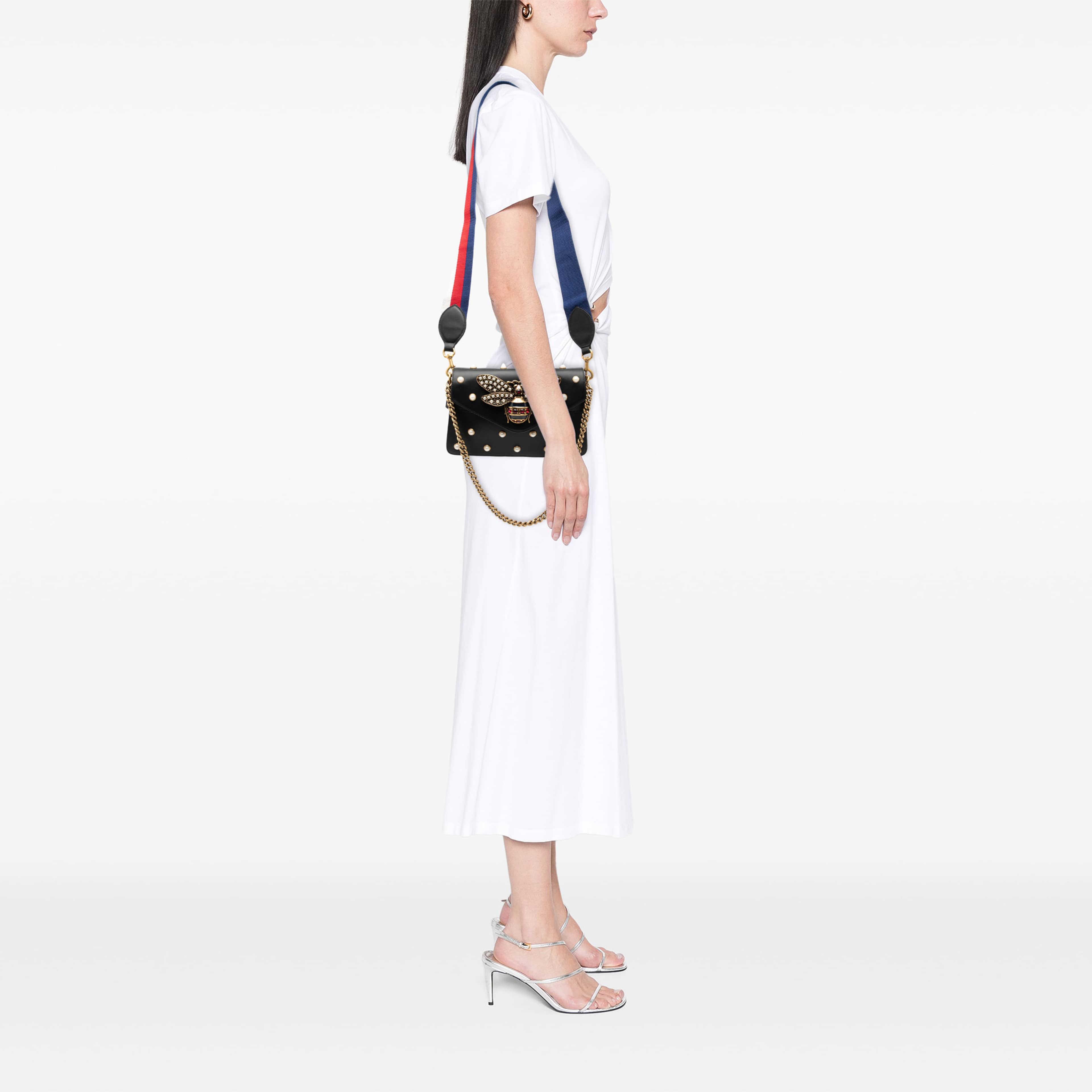 Gucci Mini Calfskin Queen Margaret Broadway Satchel, från Luxclusif, i färgen svart. Klicka för att öppna bilden i stort format