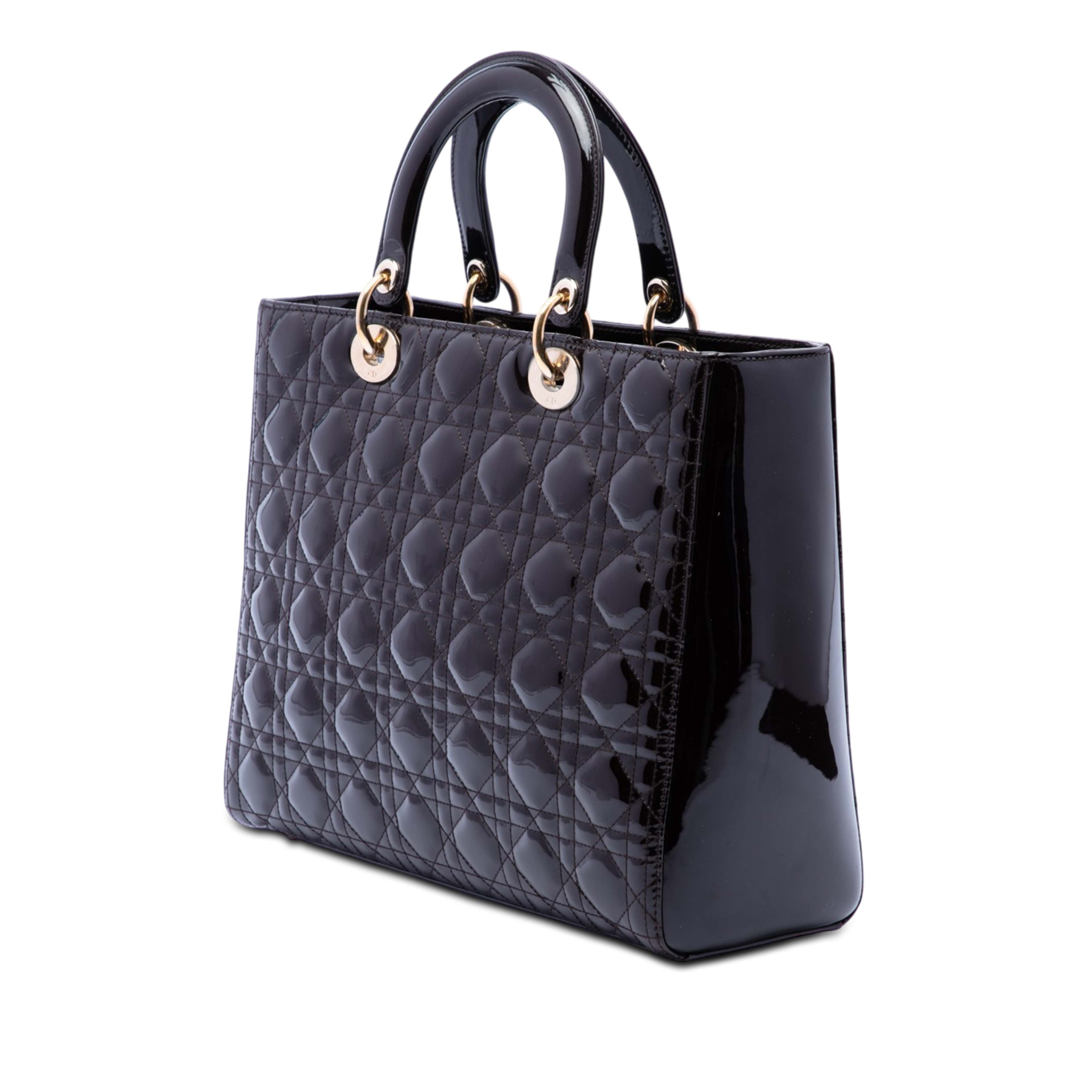 Dior Large Patent Cannage Lady Dior, från Luxclusif, i färgen purpur. Klicka för att öppna bilden i stort format
