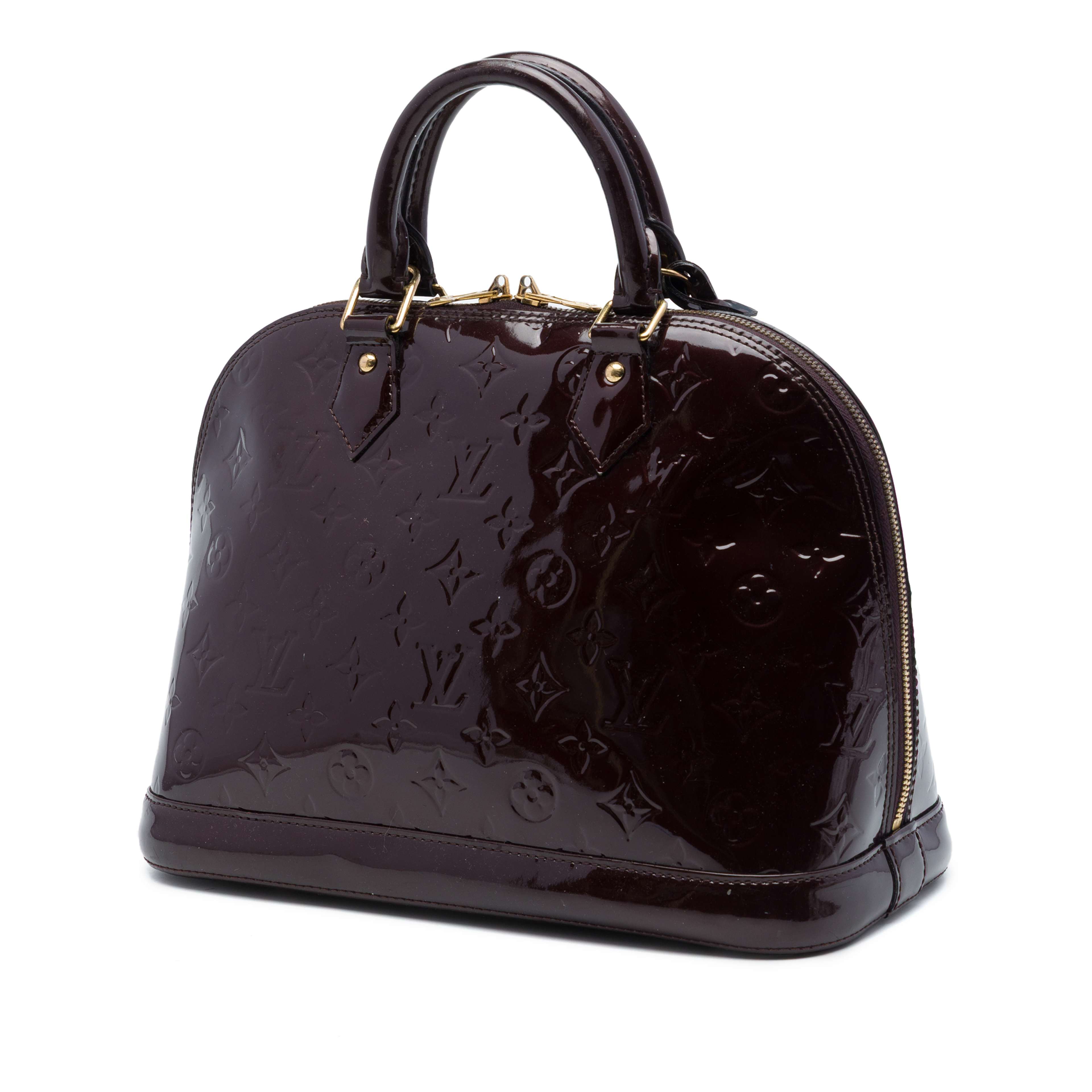 Louis Vuitton Monogram Vernis Alma Pm, från Luxclusif, i färgen purpur. Klicka för att öppna bilden i stort format