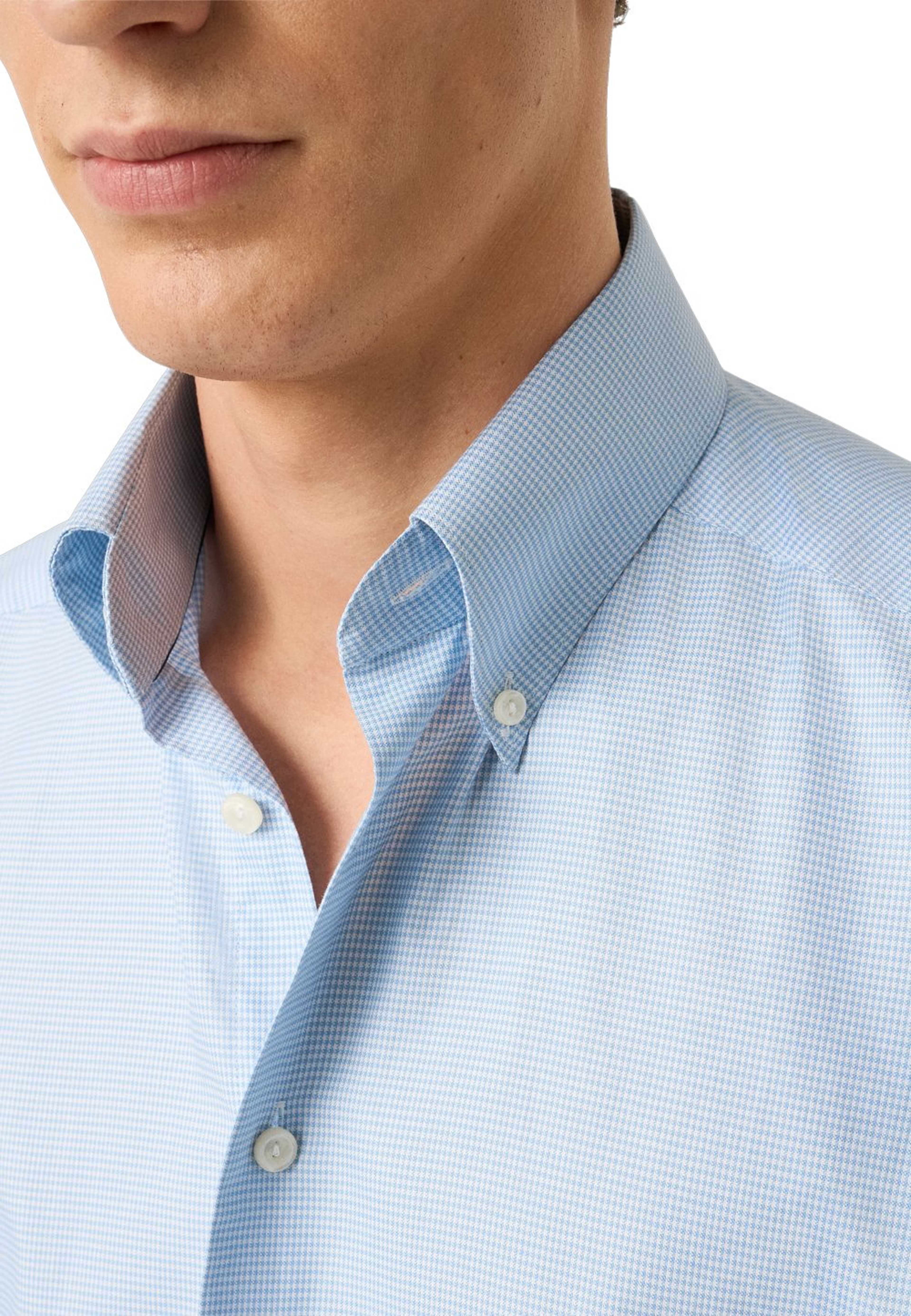 Rutig Skjorta I Signature Oxford Contemporary Fit