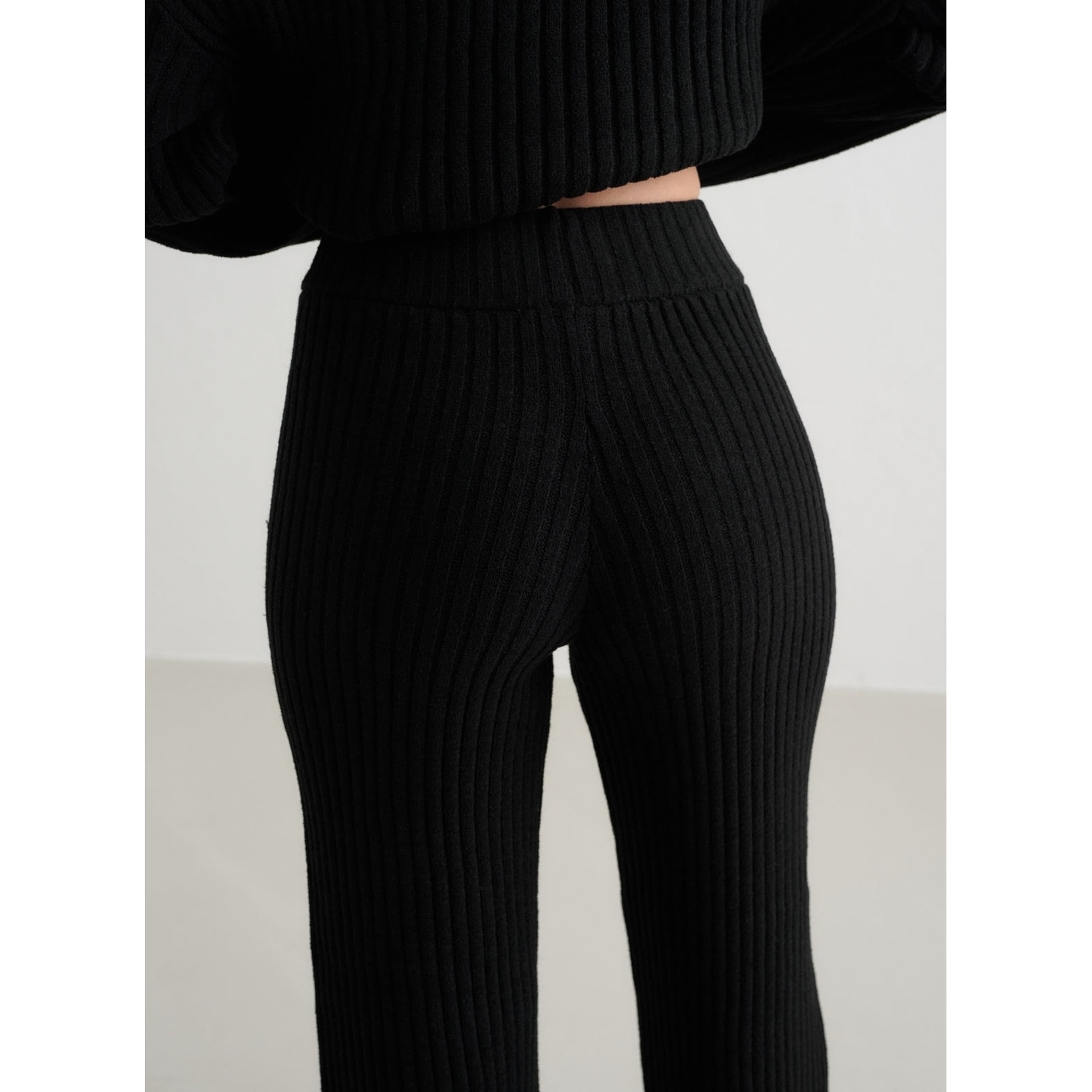 Black Rib Knit Pants