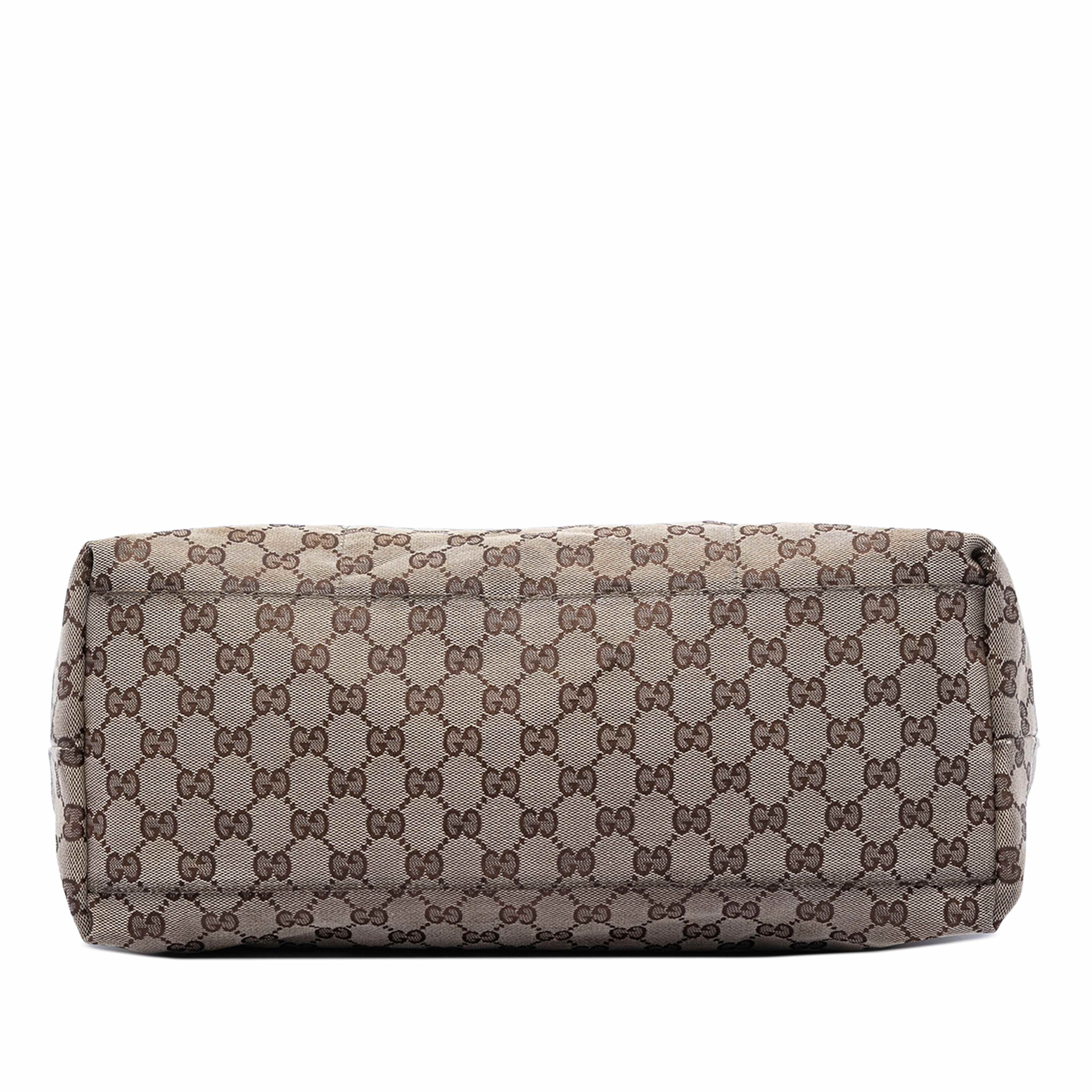 Gucci Gg Canvas Web Tote, från Luxclusif, i färgen beige. Klicka för att öppna bilden i stort format
