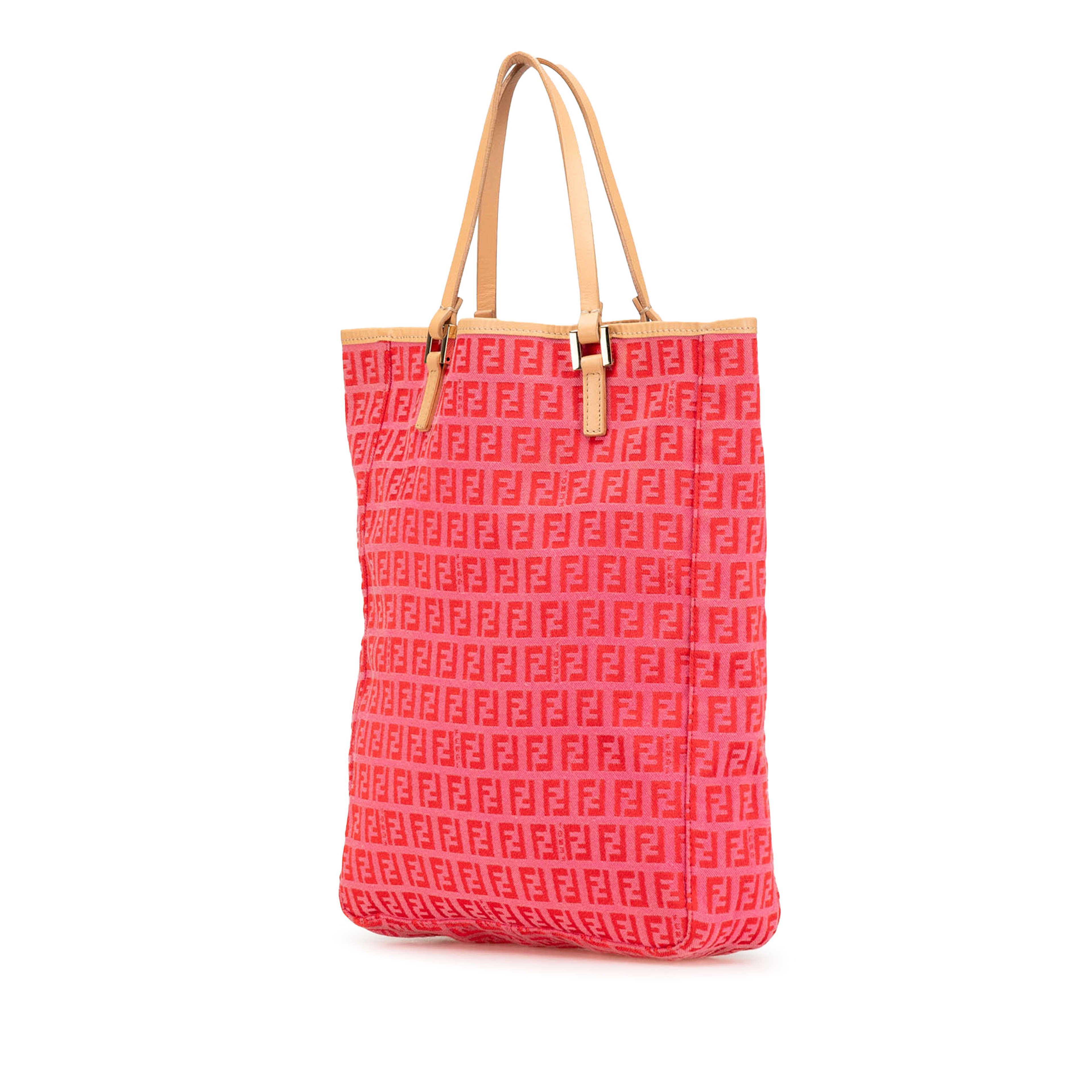 Fendi Zucchino Canvas Tote, från Luxclusif, i färgen dark pink. Klicka för att öppna bilden i stort format