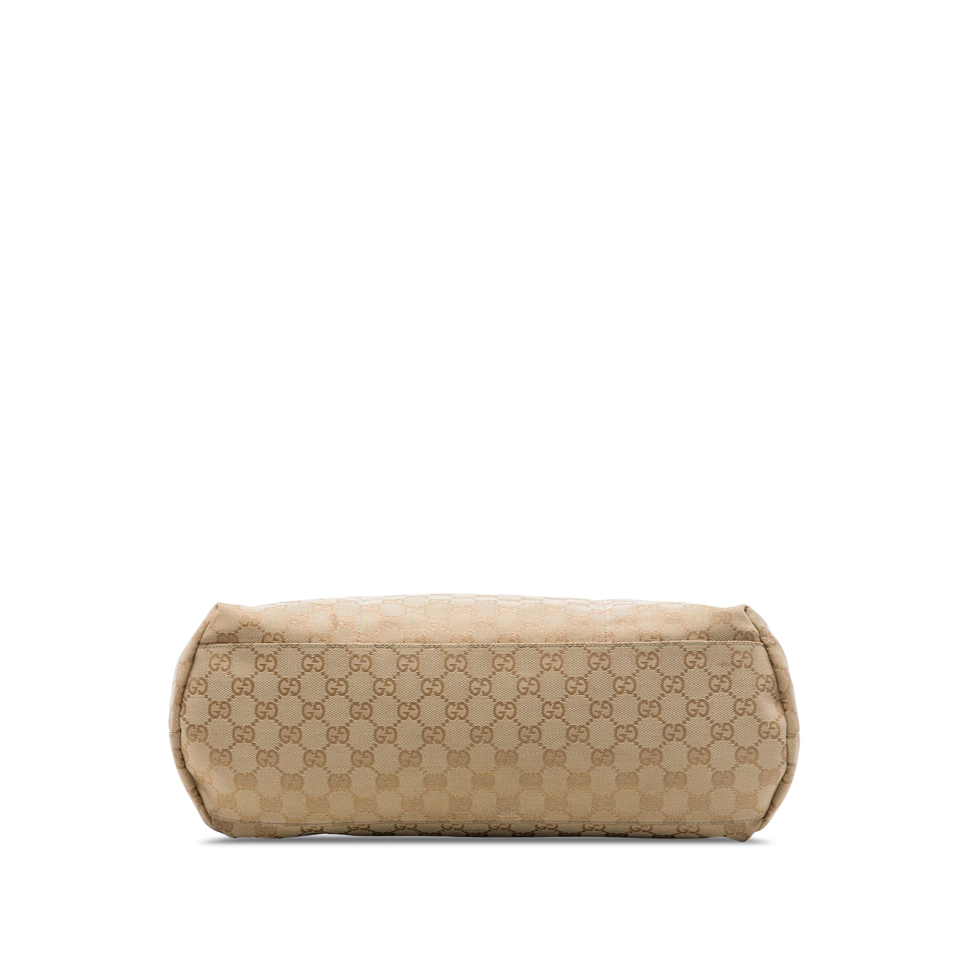 Gucci Gg Canvas Web Tote, från Luxclusif, i färgen beige. Klicka för att öppna bilden i stort format