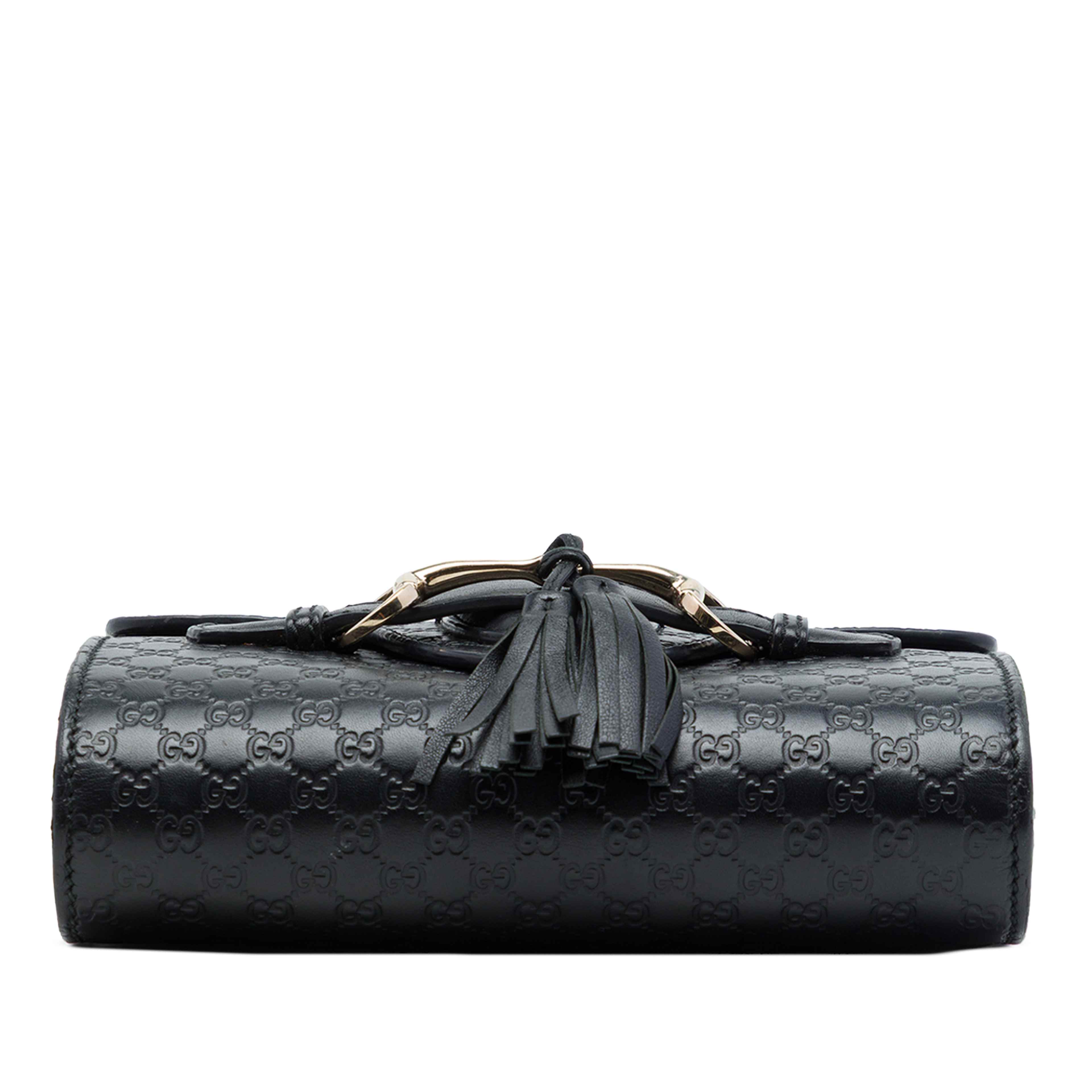 Gucci Mini Microguccissima Emily Crossbody, från Luxclusif, i färgen svart. Klicka för att öppna bilden i stort format