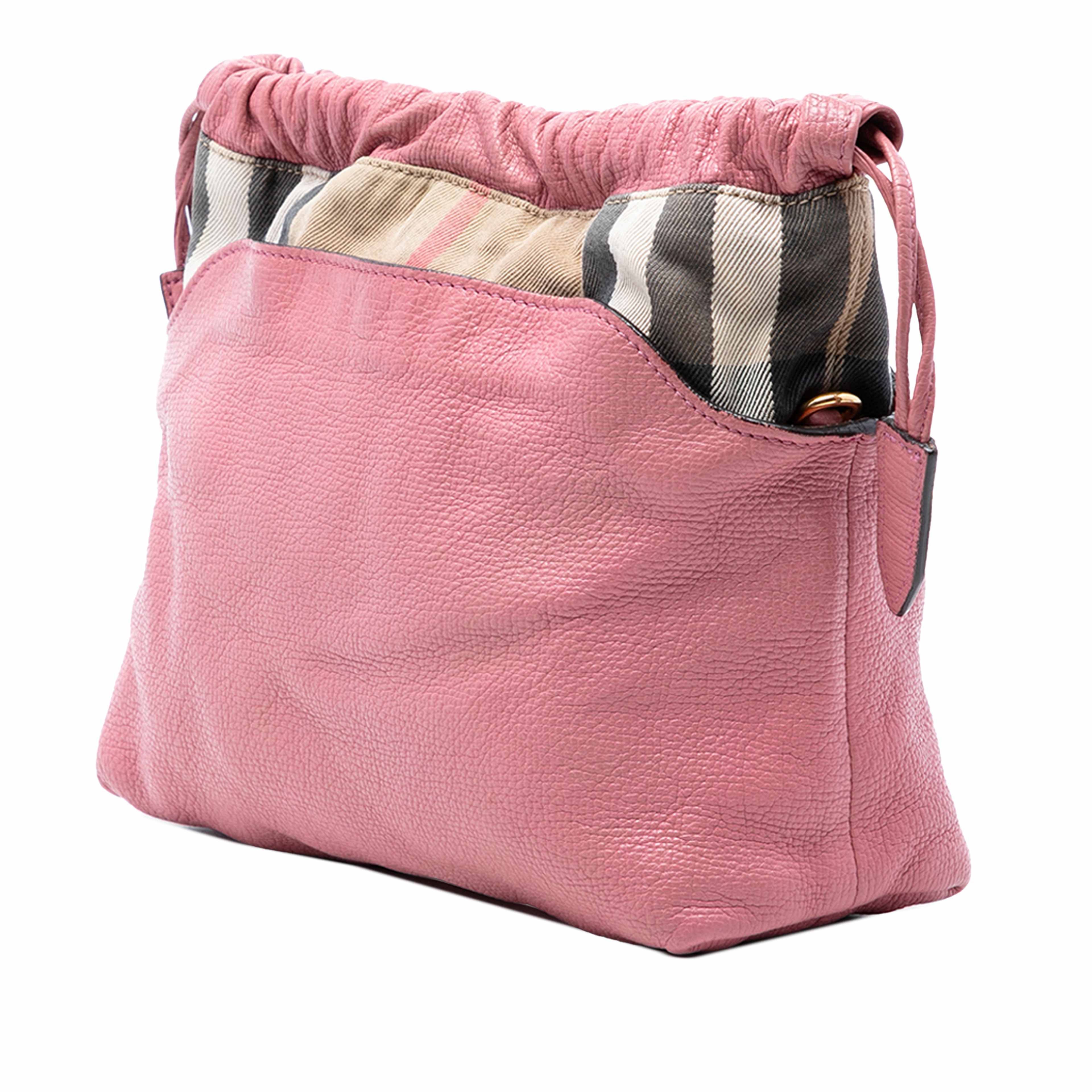 Burberry House Check Canvas And Calfskin Little Crush Crossbody, från Luxclusif, i färgen pink. Klicka för att öppna bilden i stort format