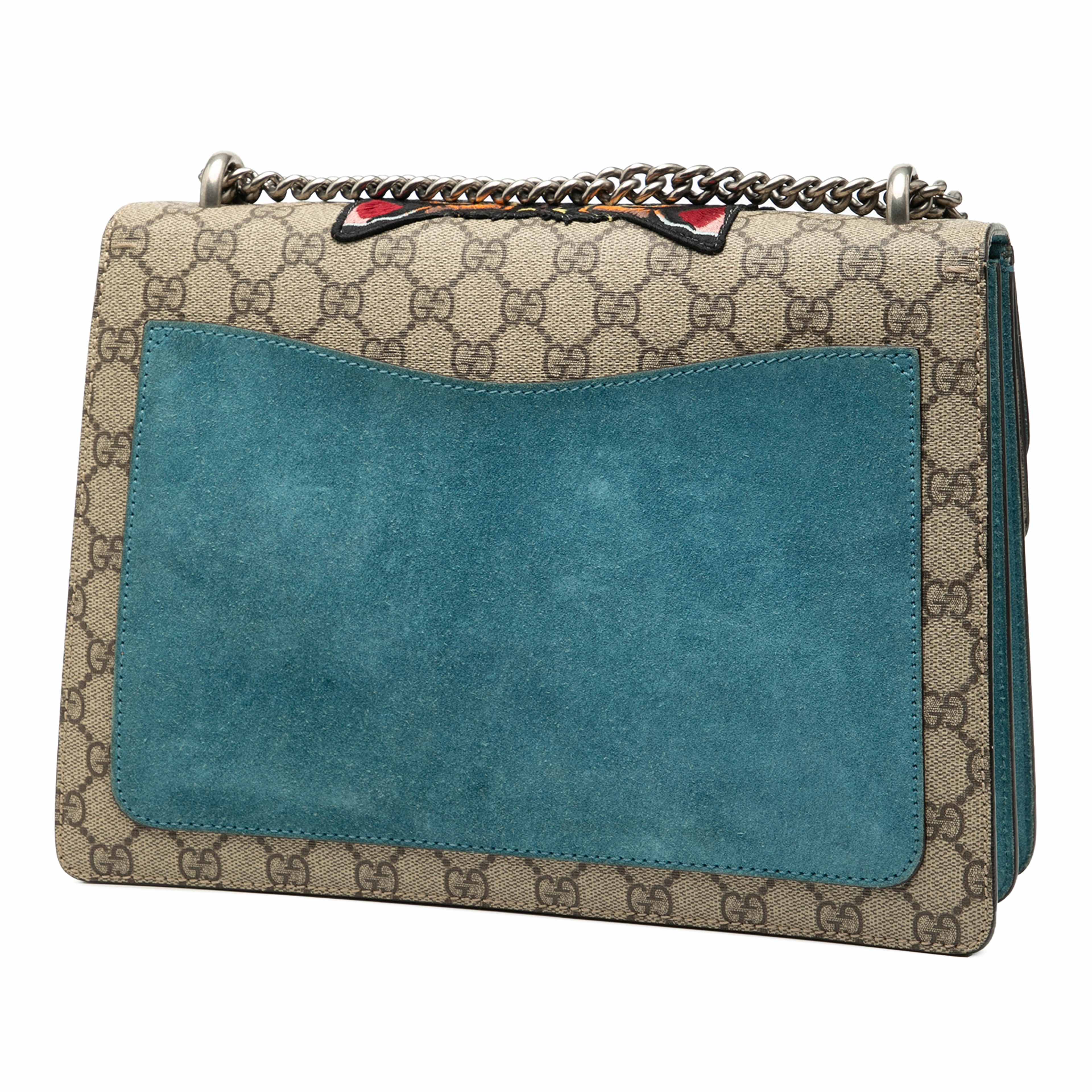 Gucci Medium Gg Supreme Embroidered Angry Cat Dionysus Shoulder Bag, från Luxclusif, i färgen beige. Klicka för att öppna bilden i stort format