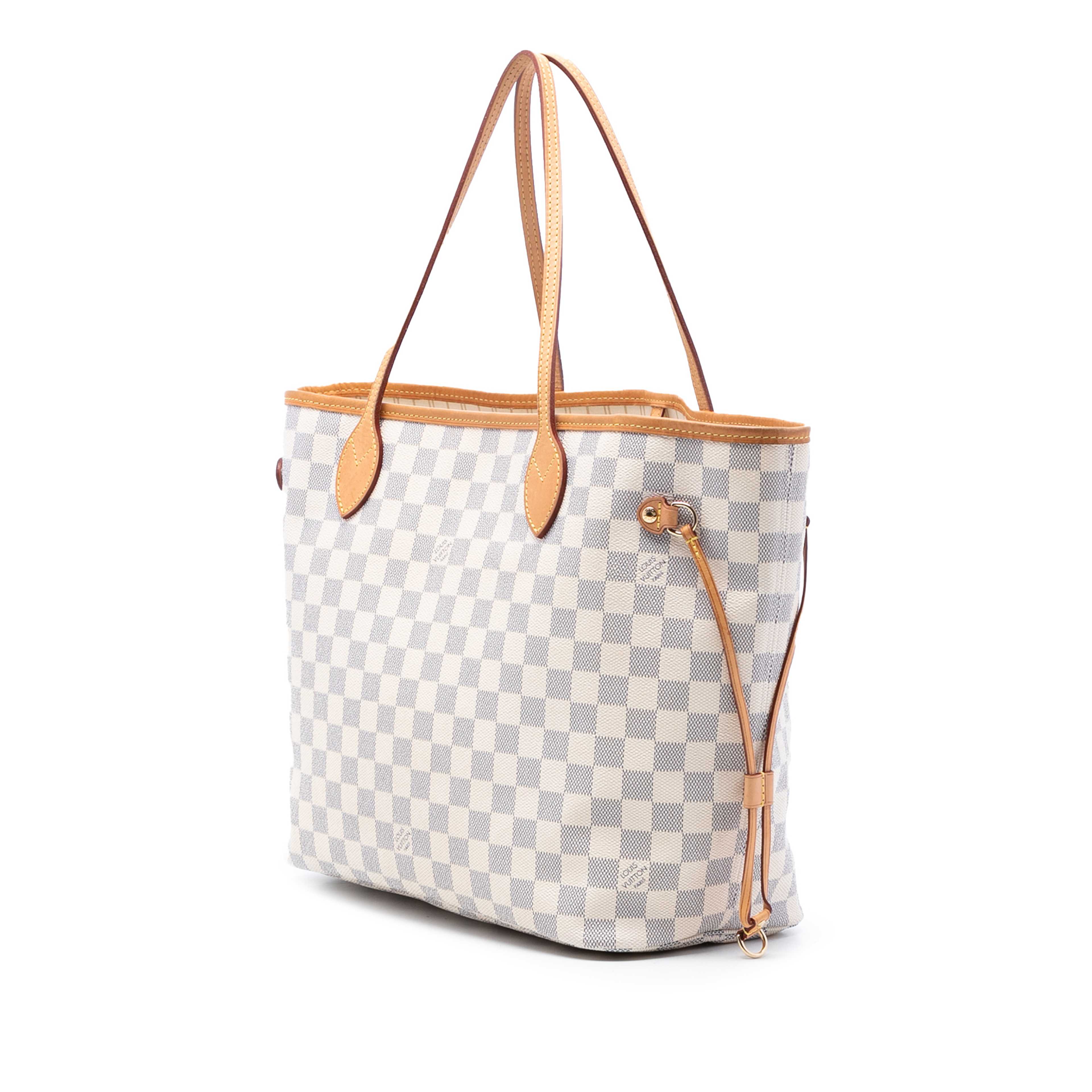 Louis Vuitton Damier Azur Neverfull Mm, från Luxclusif, i färgen white. Klicka för att öppna bilden i stort format