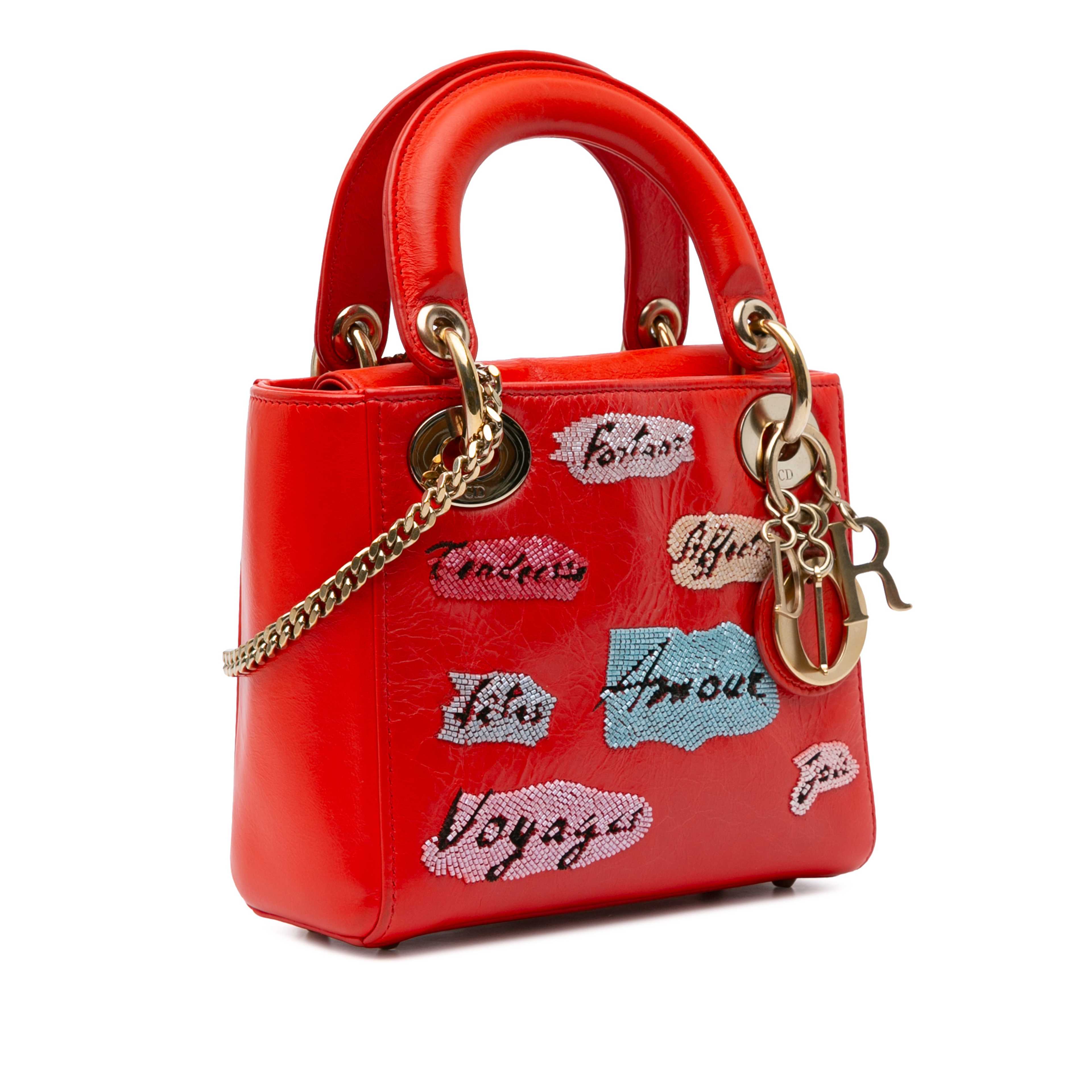 Dior Mini Calfskin Sequin Embellished Lady Dior
