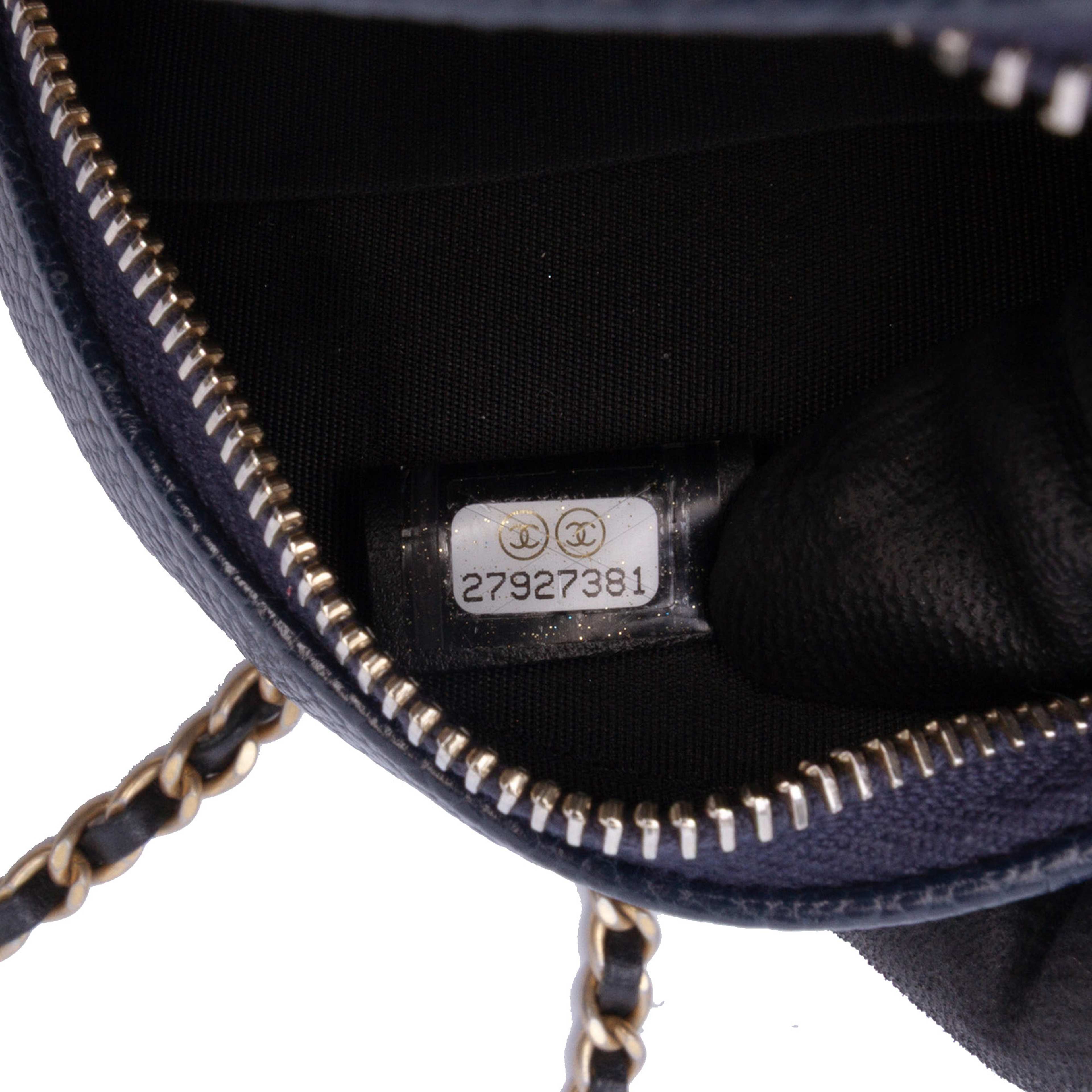 Chanel Caviar Cc Filigree Round Crossbody Bag