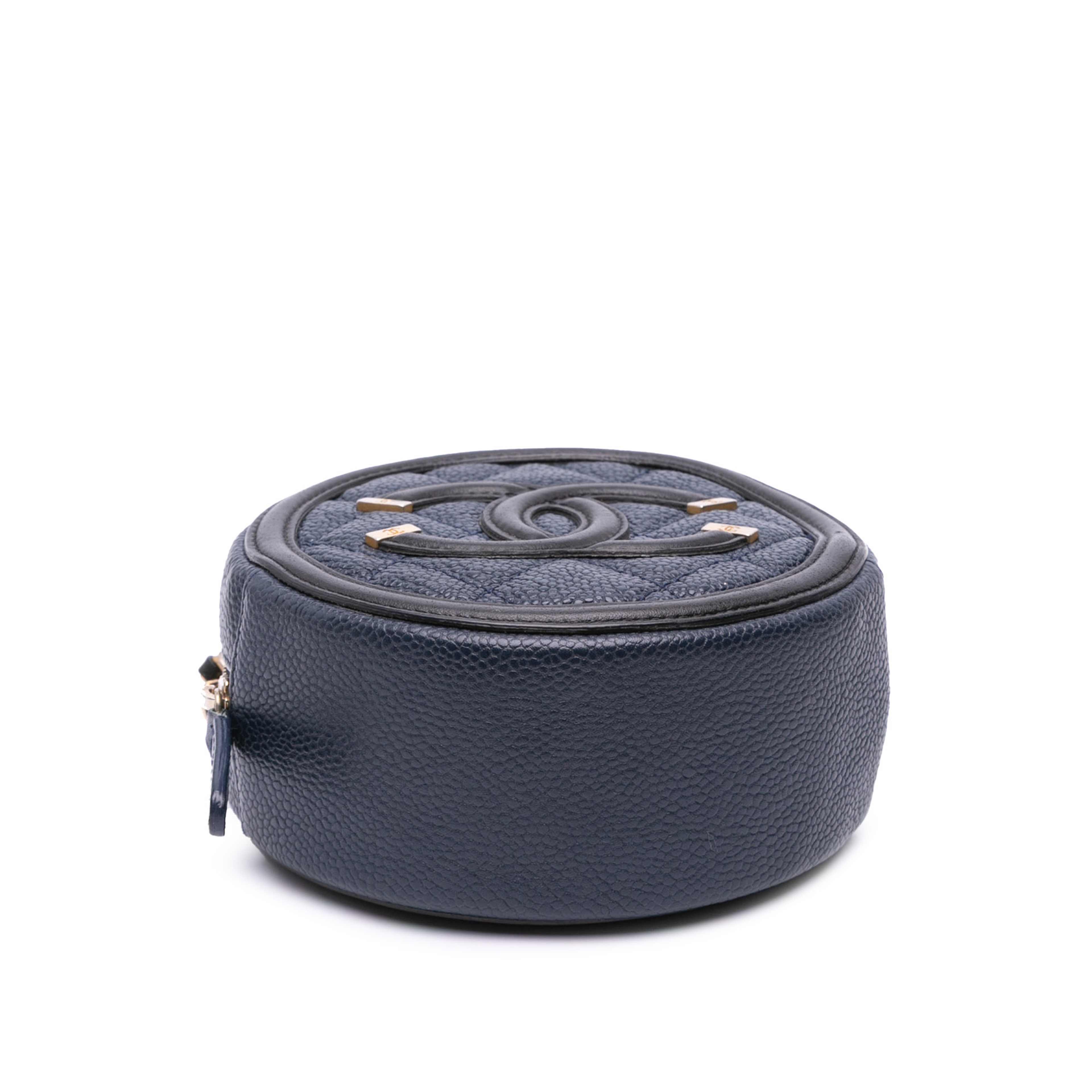 Chanel Caviar Cc Filigree Round Crossbody Bag