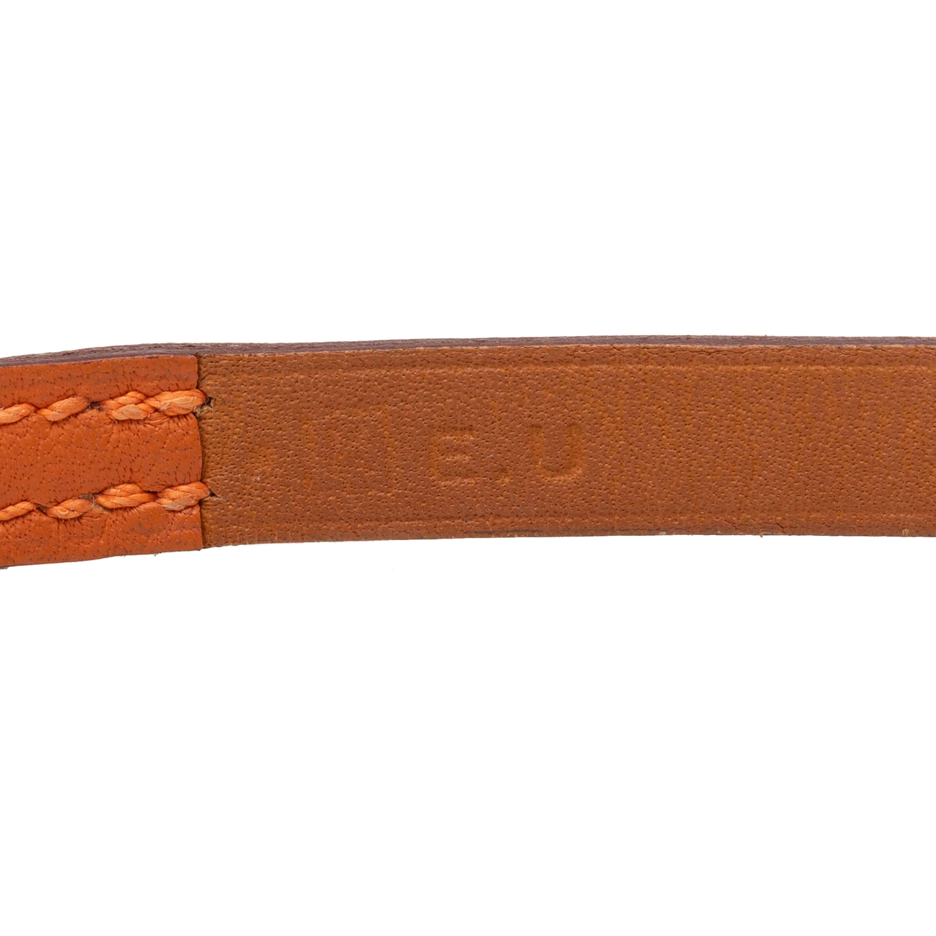Hermès Leather Behapi Double Tour Bracelet, från Luxclusif, i färgen brown. Klicka för att öppna bilden i stort format