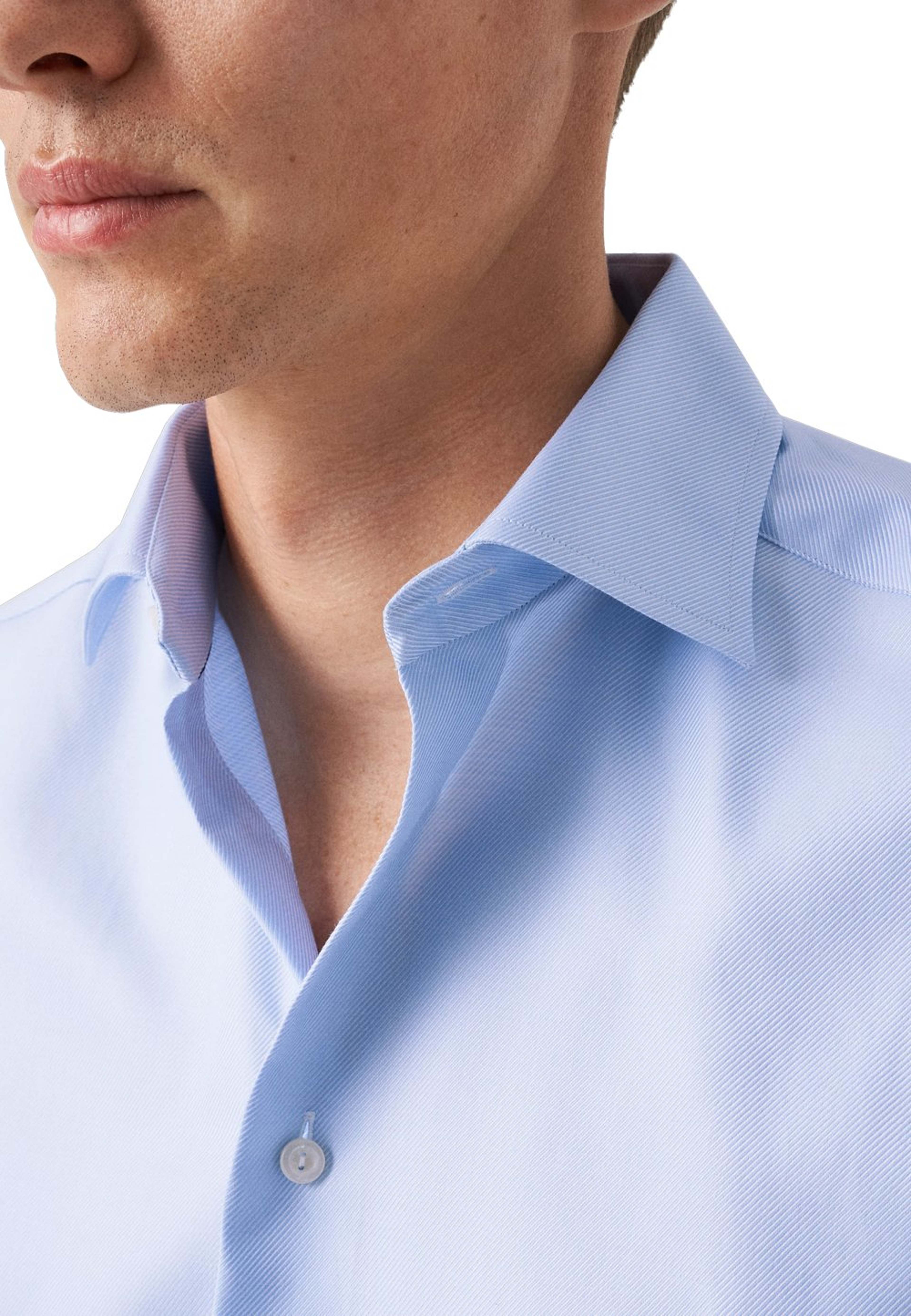 Skjorta I Texturerad Twill Slim Fit