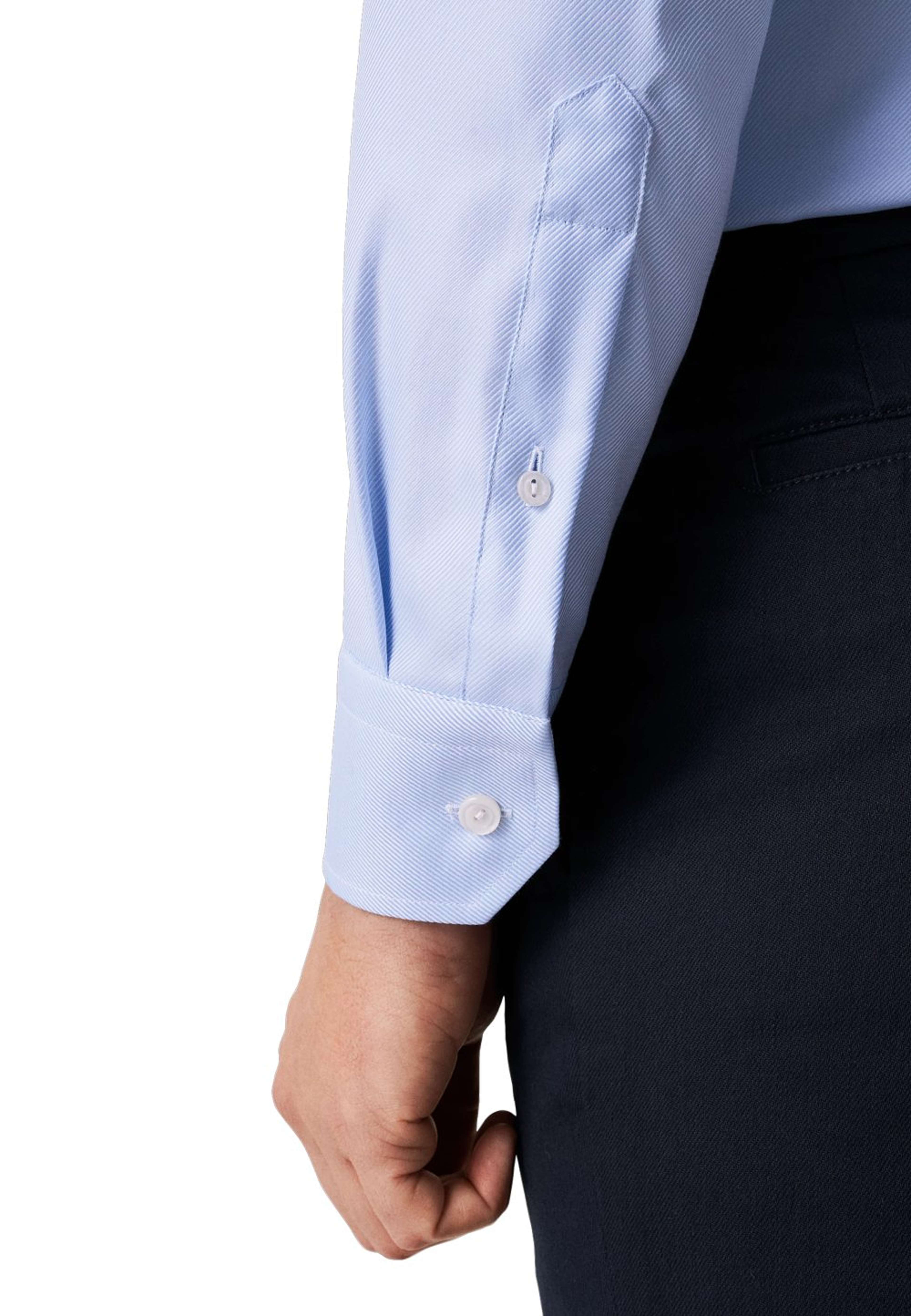 Skjorta I Texturerad Twill Slim Fit