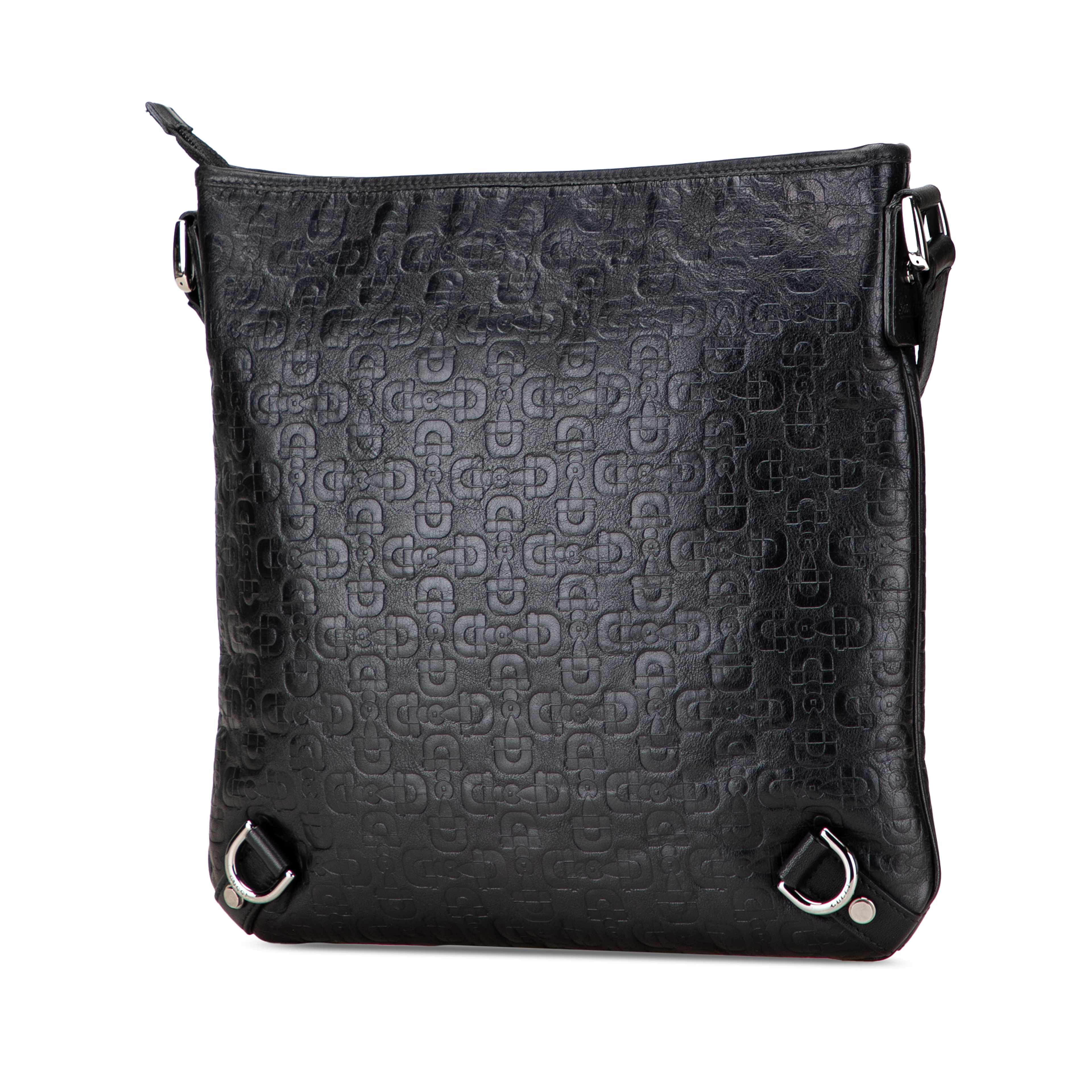 Gucci Embossed Leather Horsebit Abbey D Ring Crossbody, från Luxclusif, i färgen black. Klicka för att öppna bilden i stort format