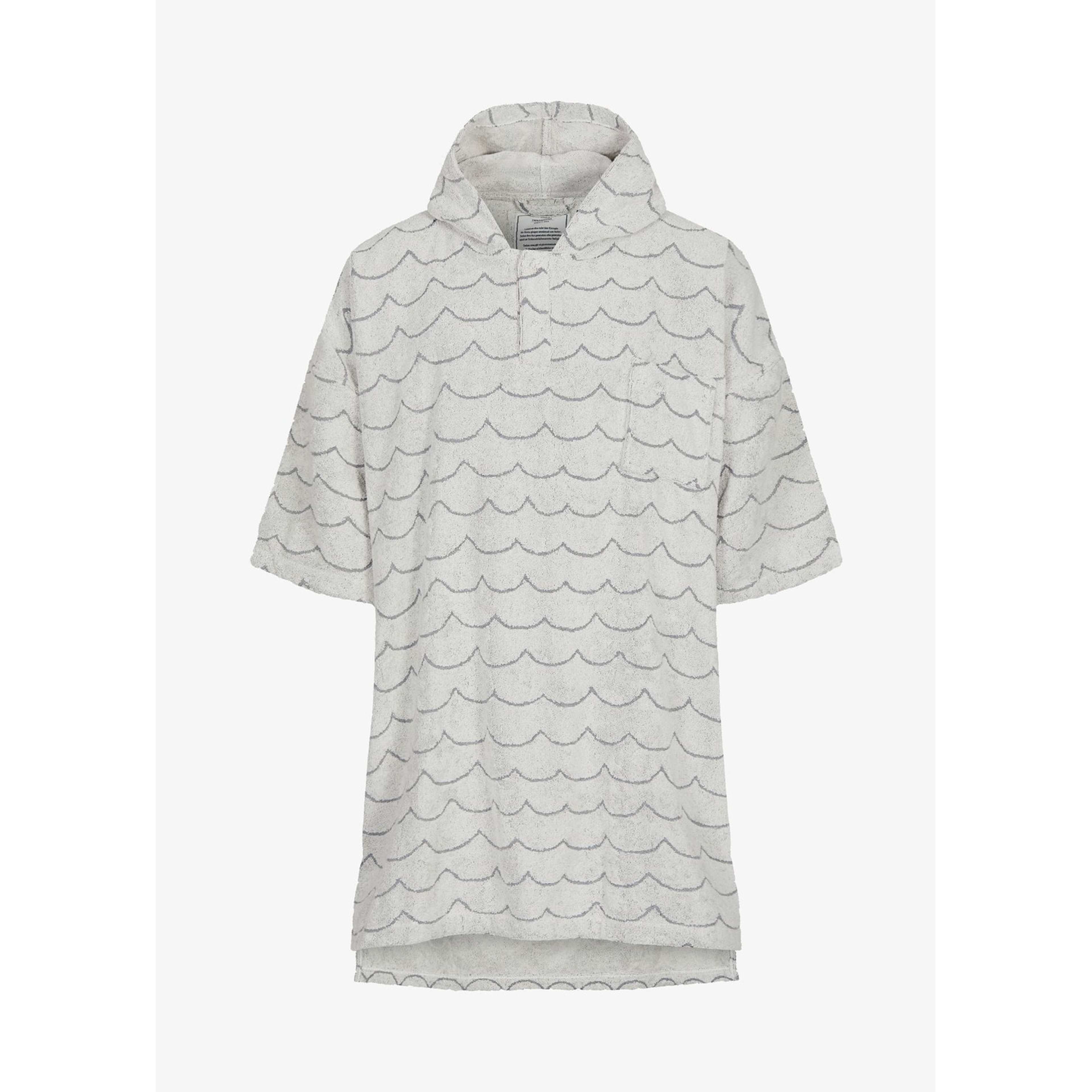 Frottéponcho Våg Ecru Långärmad