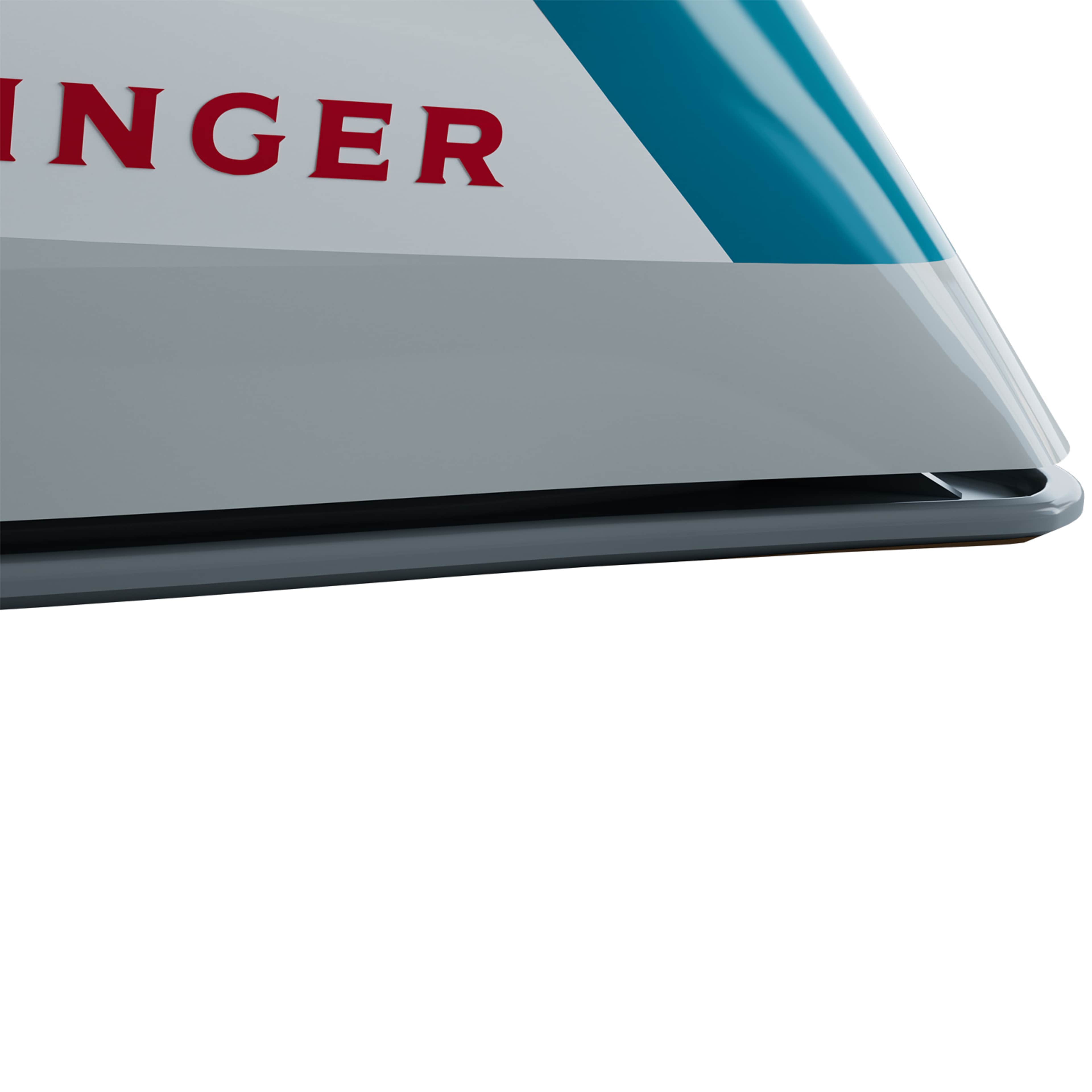 Ångstrykstaton Trueblast Steam Generator 1.0 2200w, från Singer, i färgen vit/petrol. Klicka för att öppna bilden i stort format