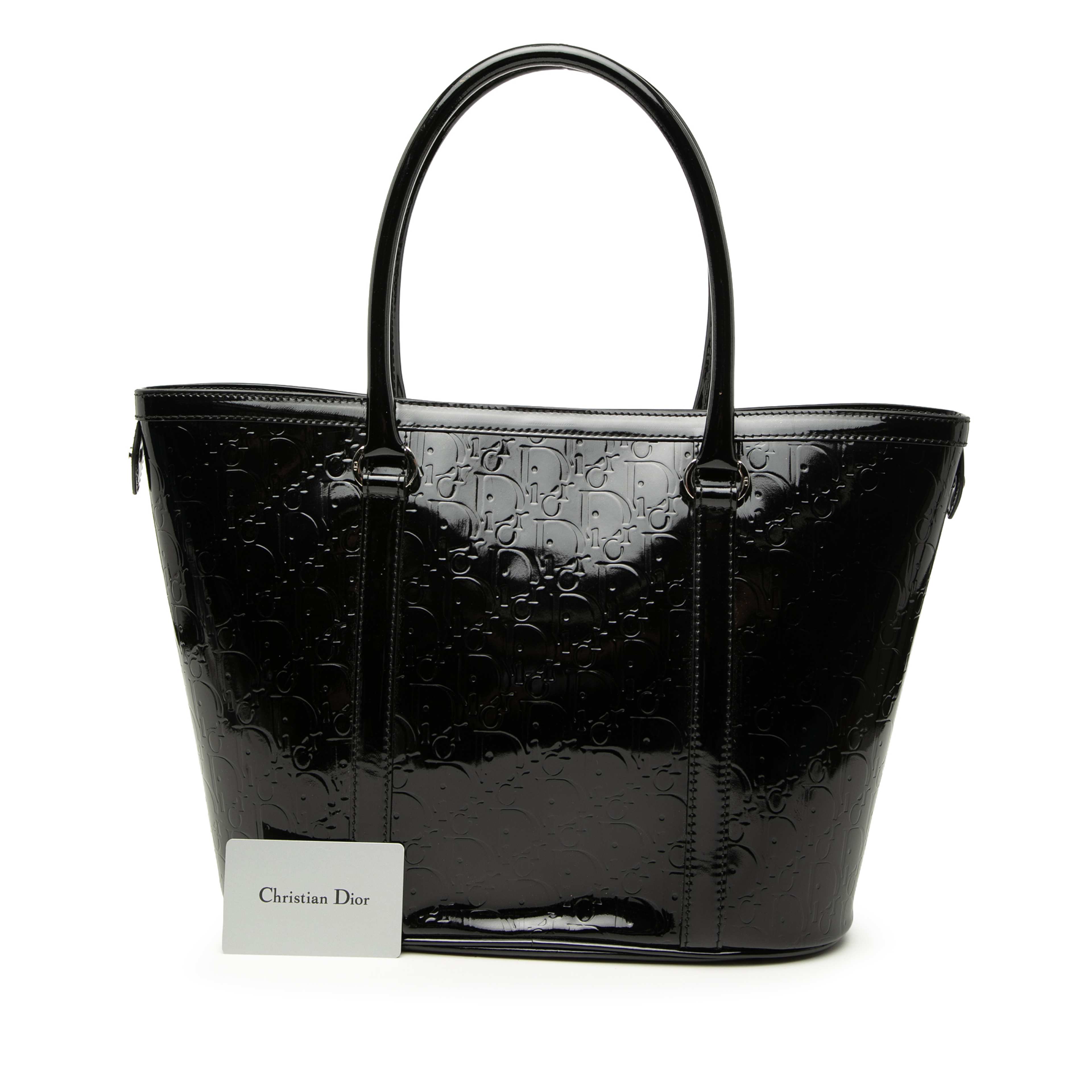 Dior Diorissimo Trotter Patent Tote, från Luxclusif, i färgen svart. Klicka för att öppna bilden i stort format