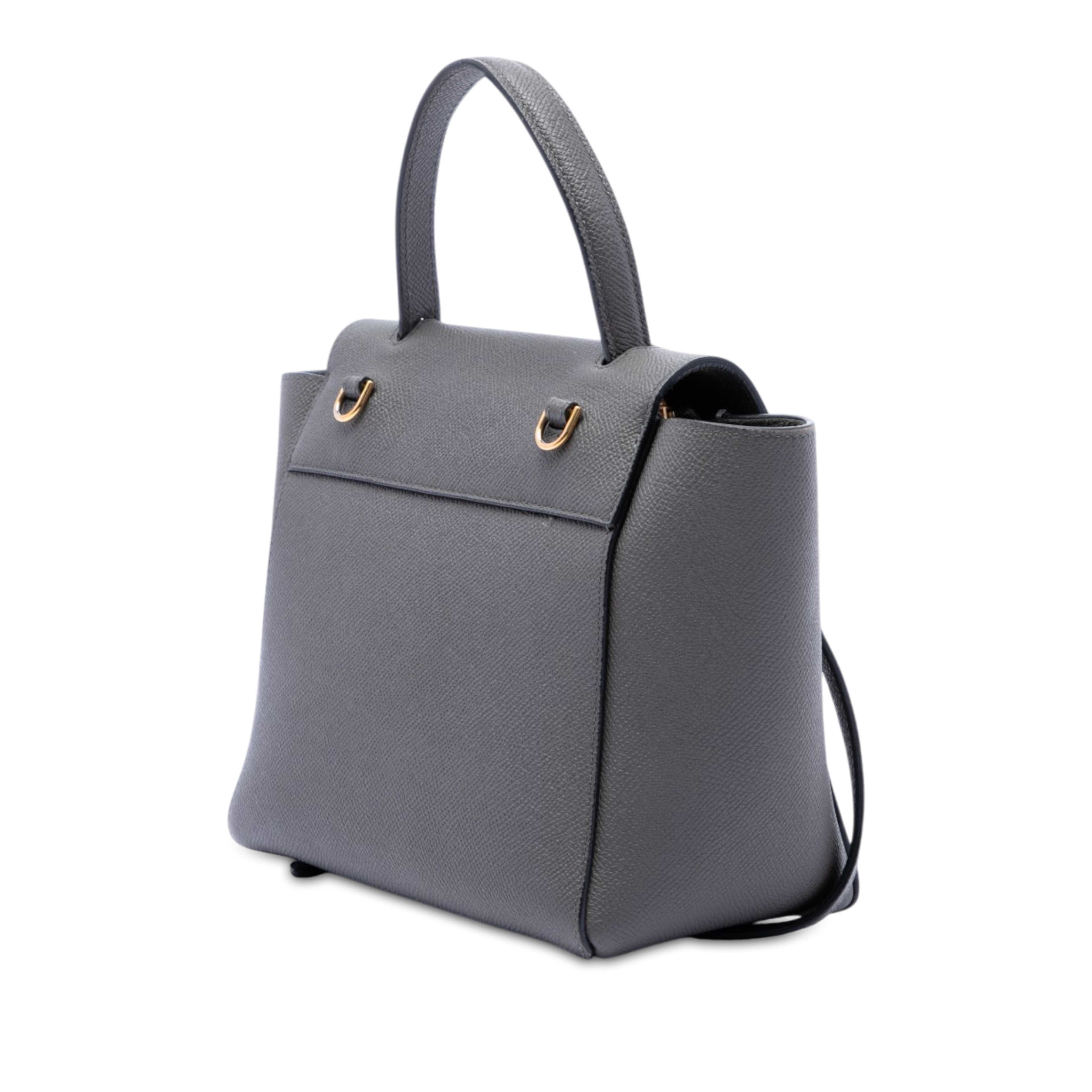 Celine Nano Grained Calfskin Belt Bag, från Luxclusif, i färgen grå. Klicka för att öppna bilden i stort format