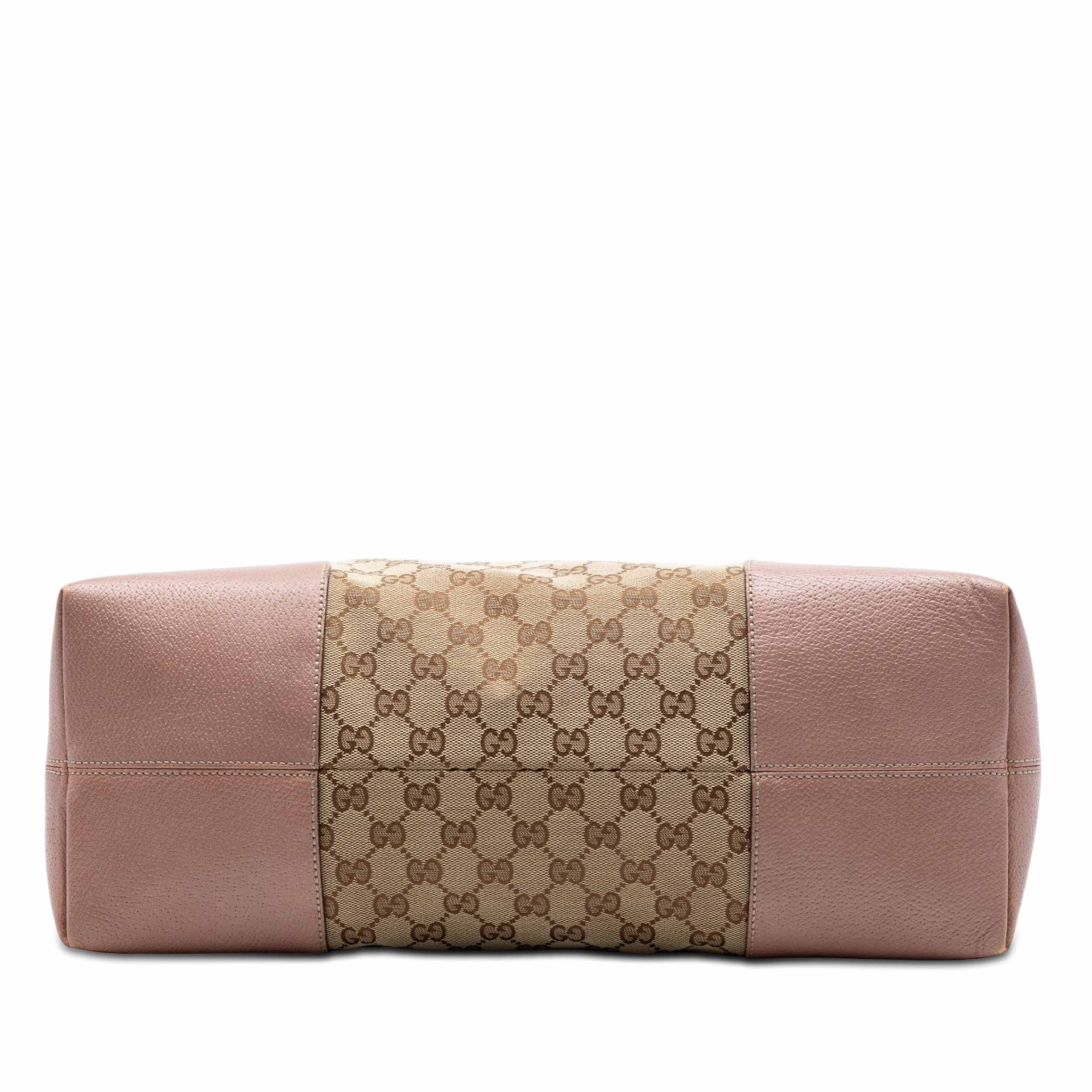 Gucci Large Gg Canvas Bree Dome Tote, från Luxclusif, i färgen beige. Klicka för att öppna bilden i stort format