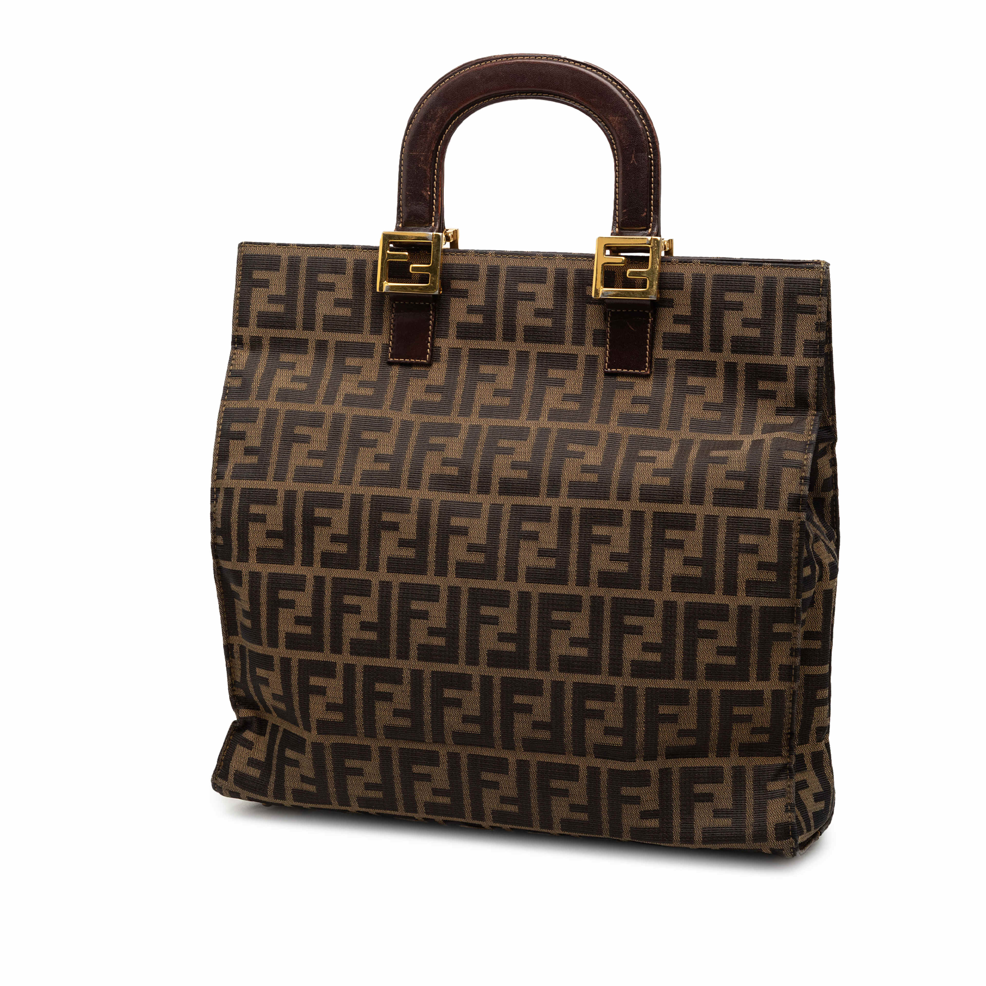 Fendi Zucca Canvas Twins Tote, från Luxclusif, i färgen brown. Klicka för att öppna bilden i stort format