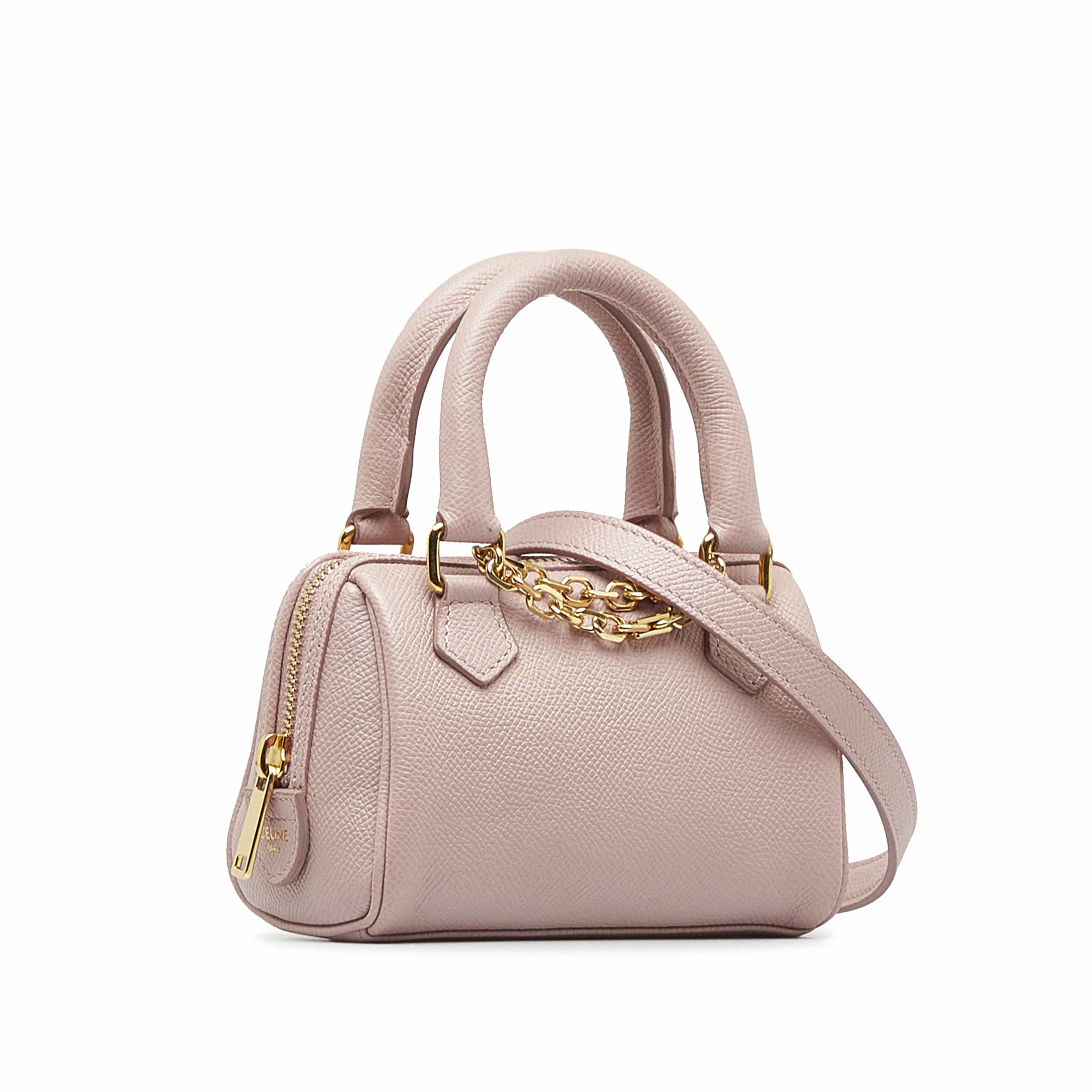 Celine Mini Grained Leather Chain Boston
