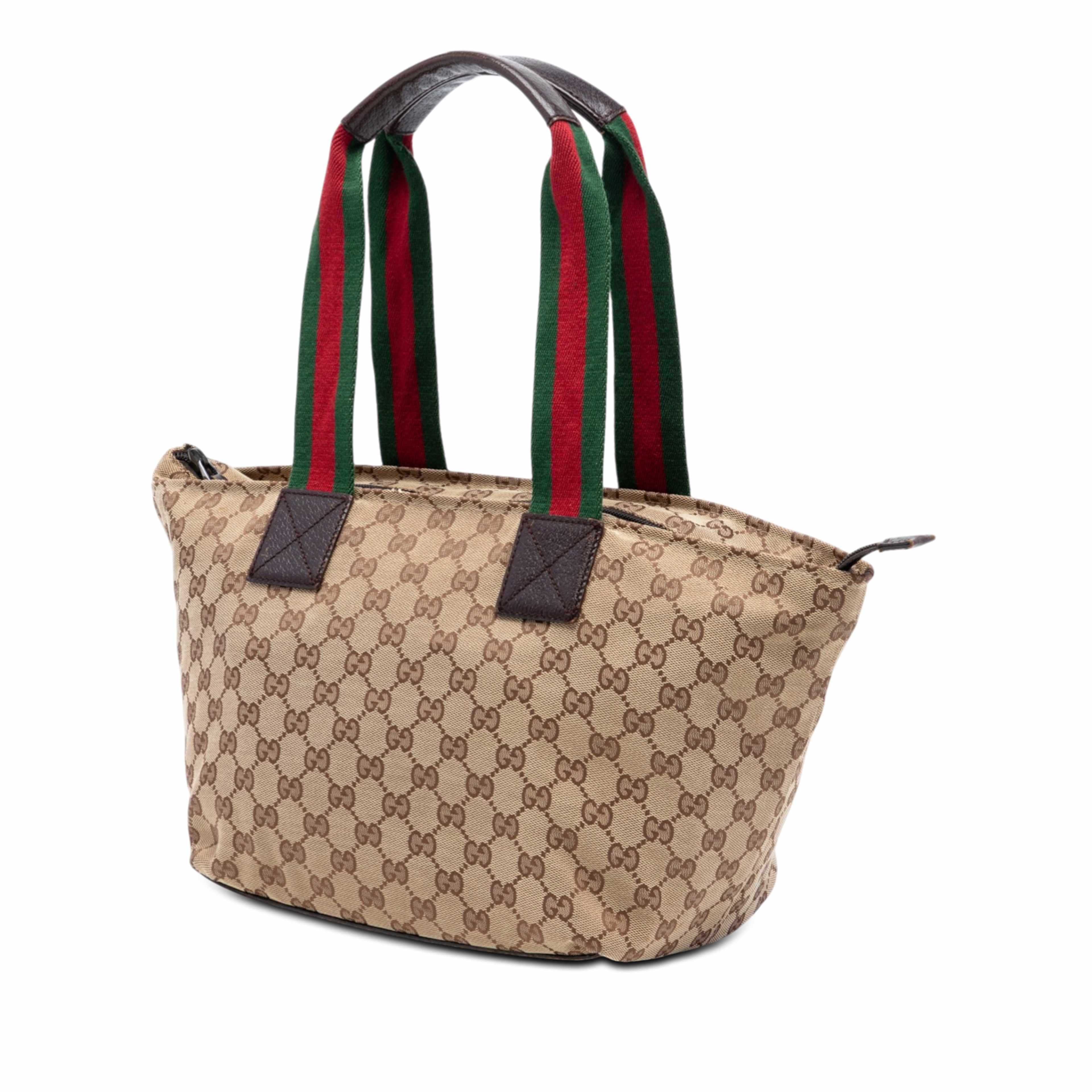 Gucci Gg Canvas Web Tote, från Luxclusif, i färgen beige. Klicka för att öppna bilden i stort format