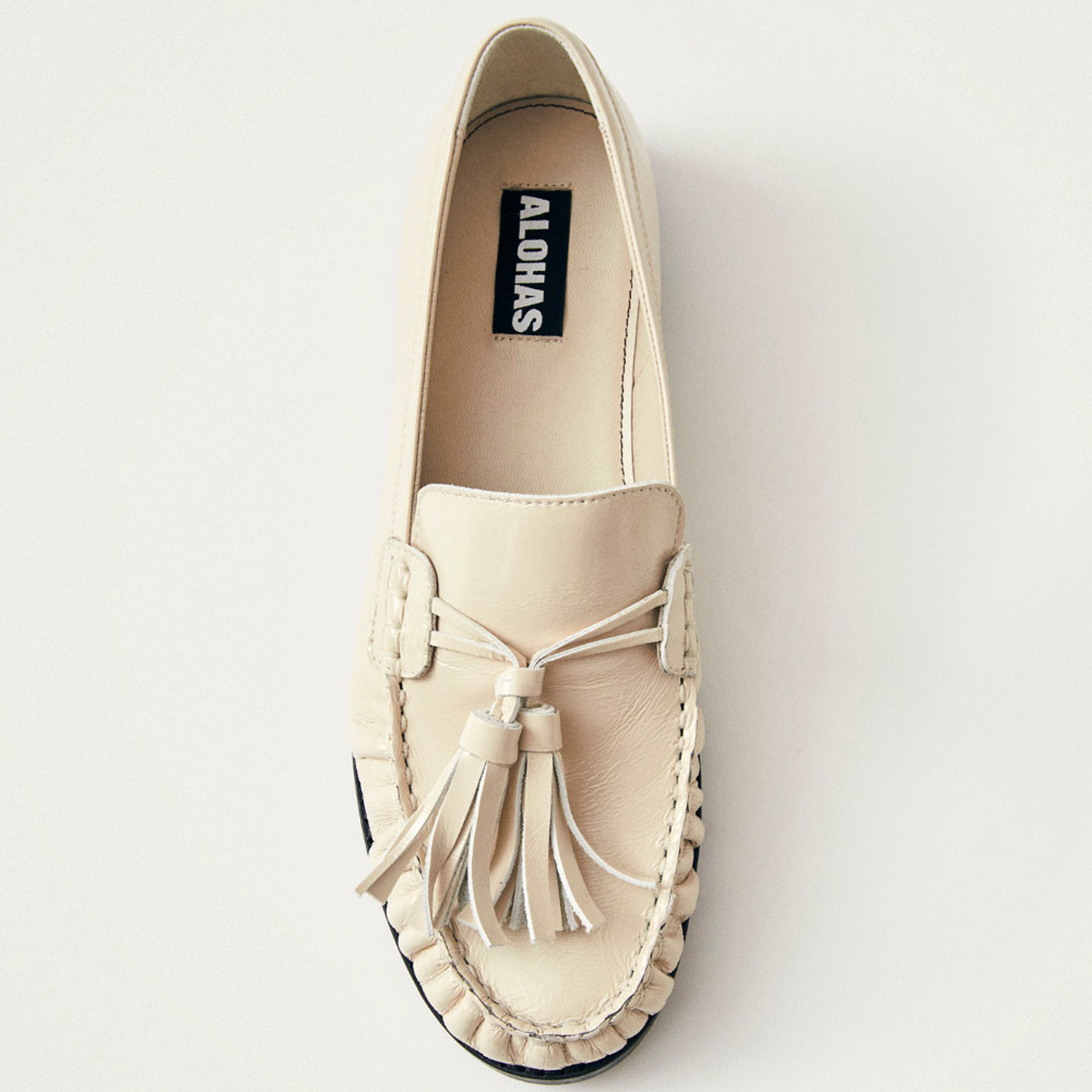 Marietta Onix Cream Leather Loafers