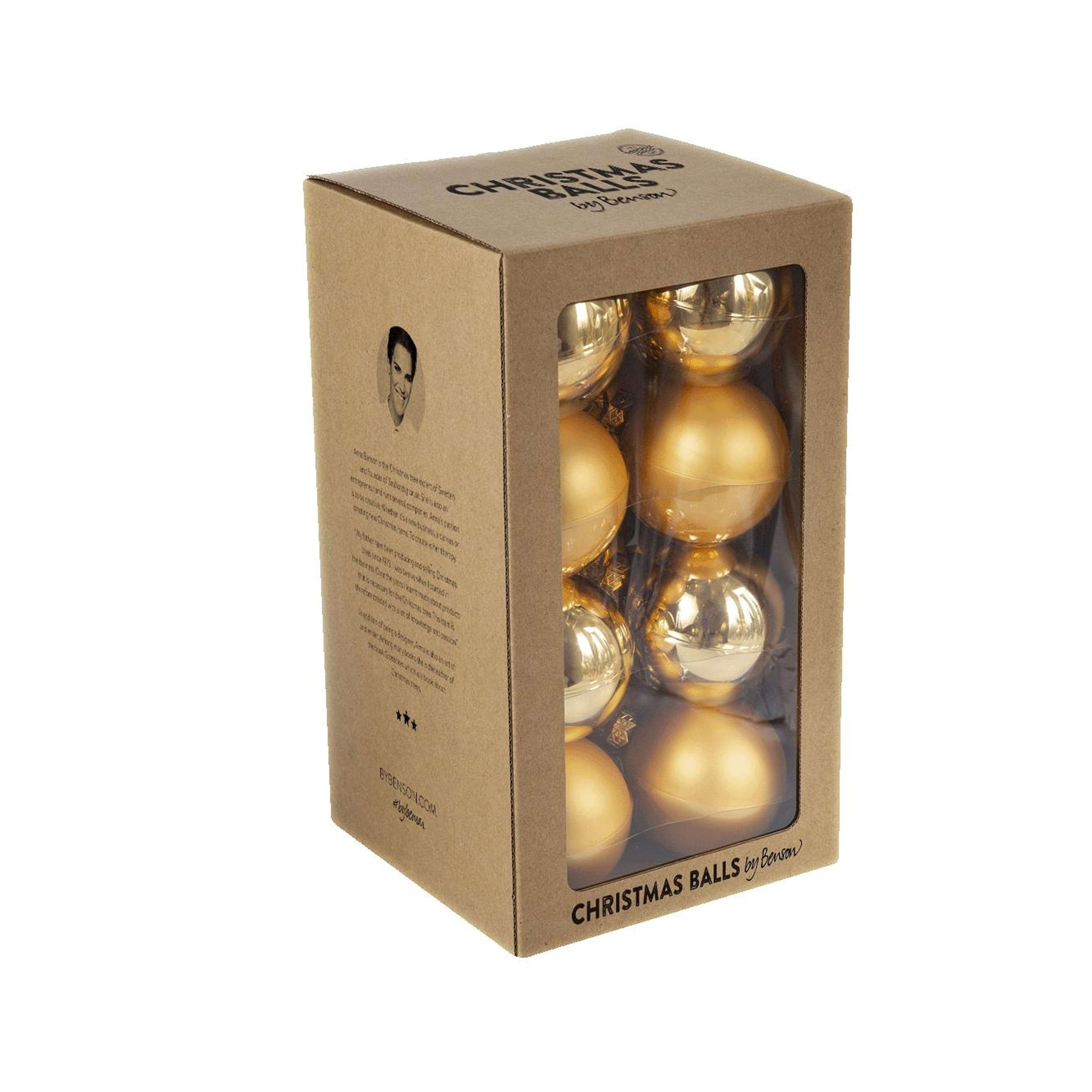 Julgranskulor 16-pack, från by Benson, i färgen guld. Klicka för att öppna bilden i stort format