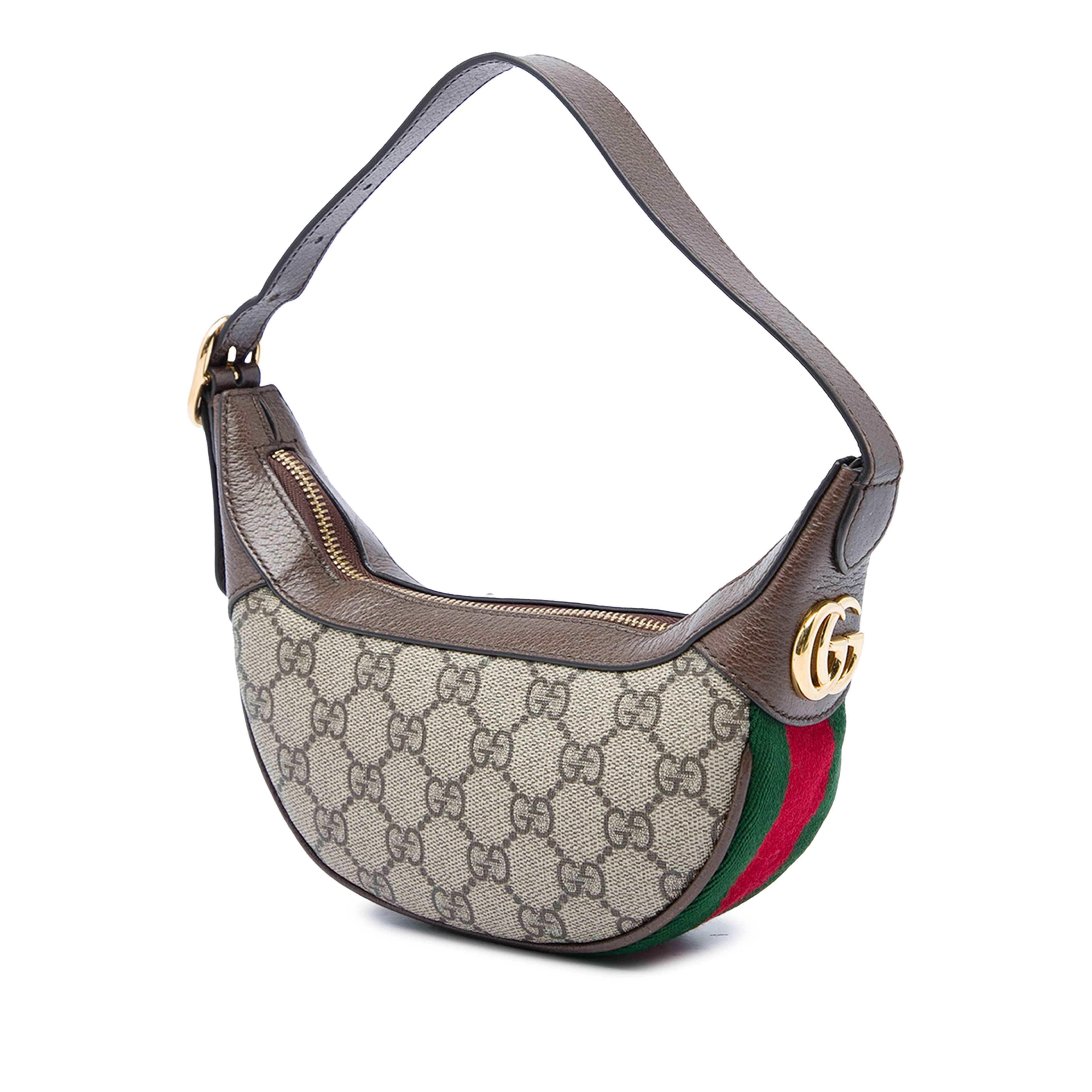 Gucci Mini Gg Supreme Web Ophidia Shoulder Bag, från Luxclusif, i färgen beige. Klicka för att öppna bilden i stort format
