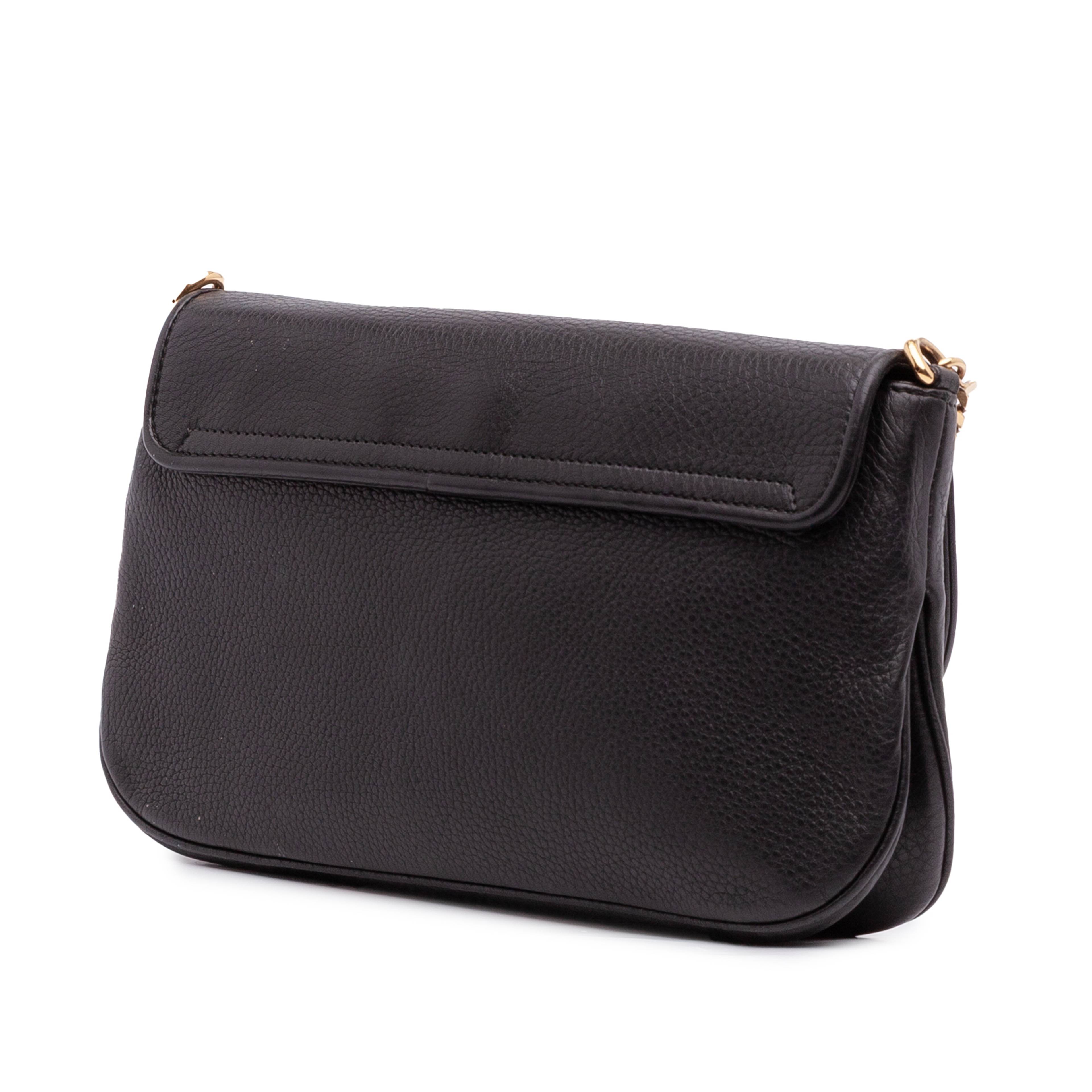 Gucci Medium Leather 1973 Chain Shoulder Bag, från Luxclusif, i färgen black. Klicka för att öppna bilden i stort format