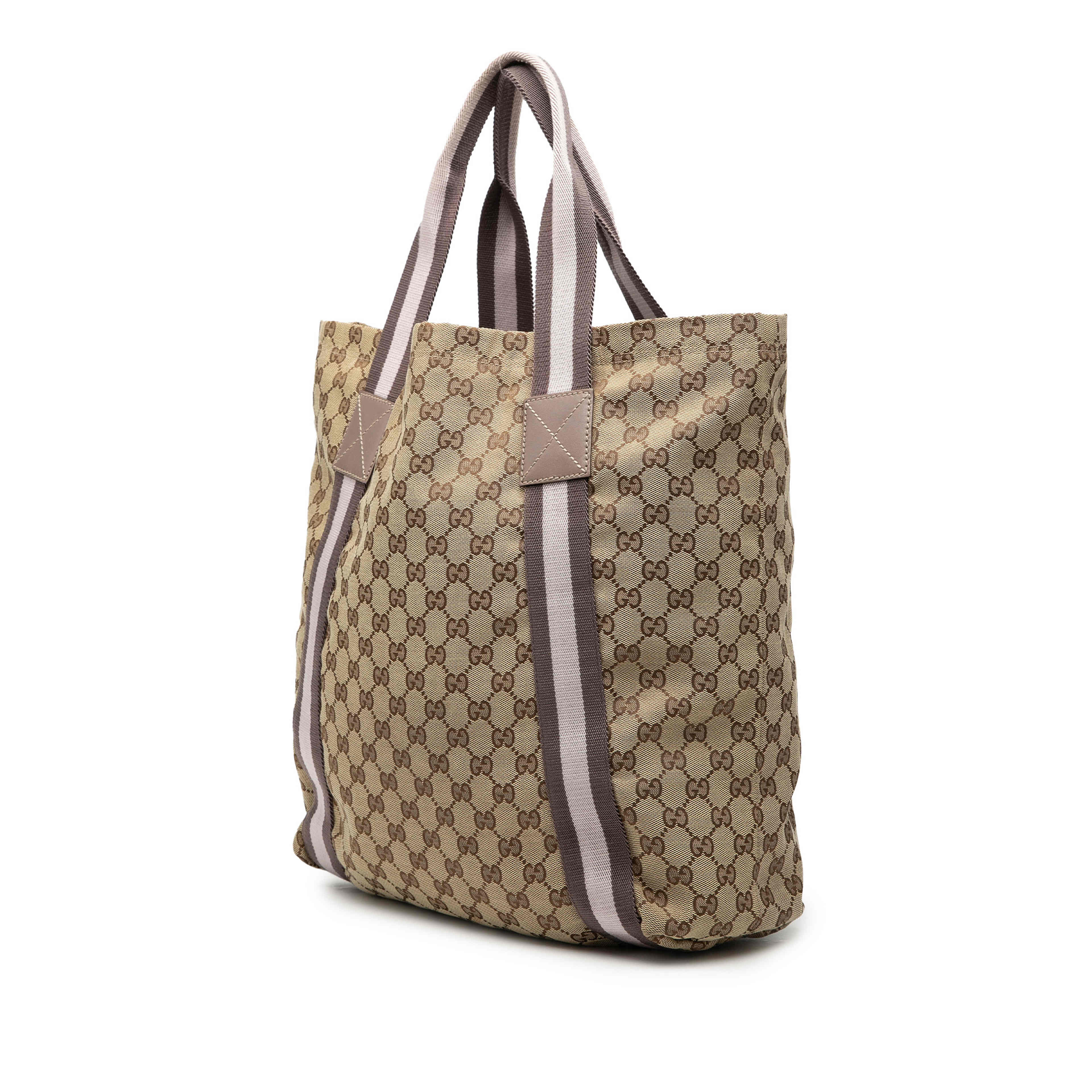 Gucci Gg Canvas Web Tote, från Luxclusif, i färgen beige. Klicka för att öppna bilden i stort format