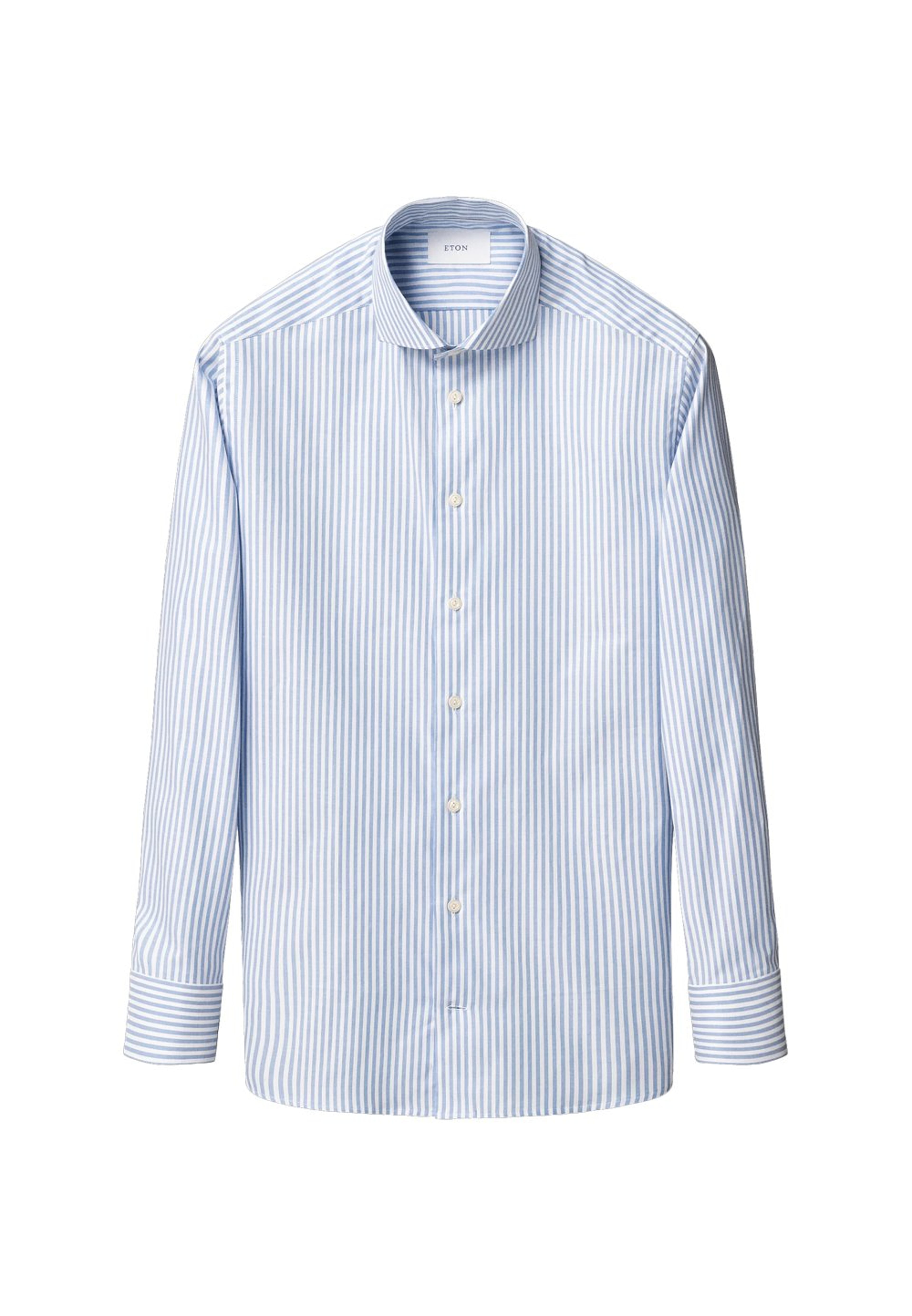 Randig Signature Oxford-skjorta Slim Fit, från Eton, i färgen light blue. Klicka för att öppna bilden i stort format