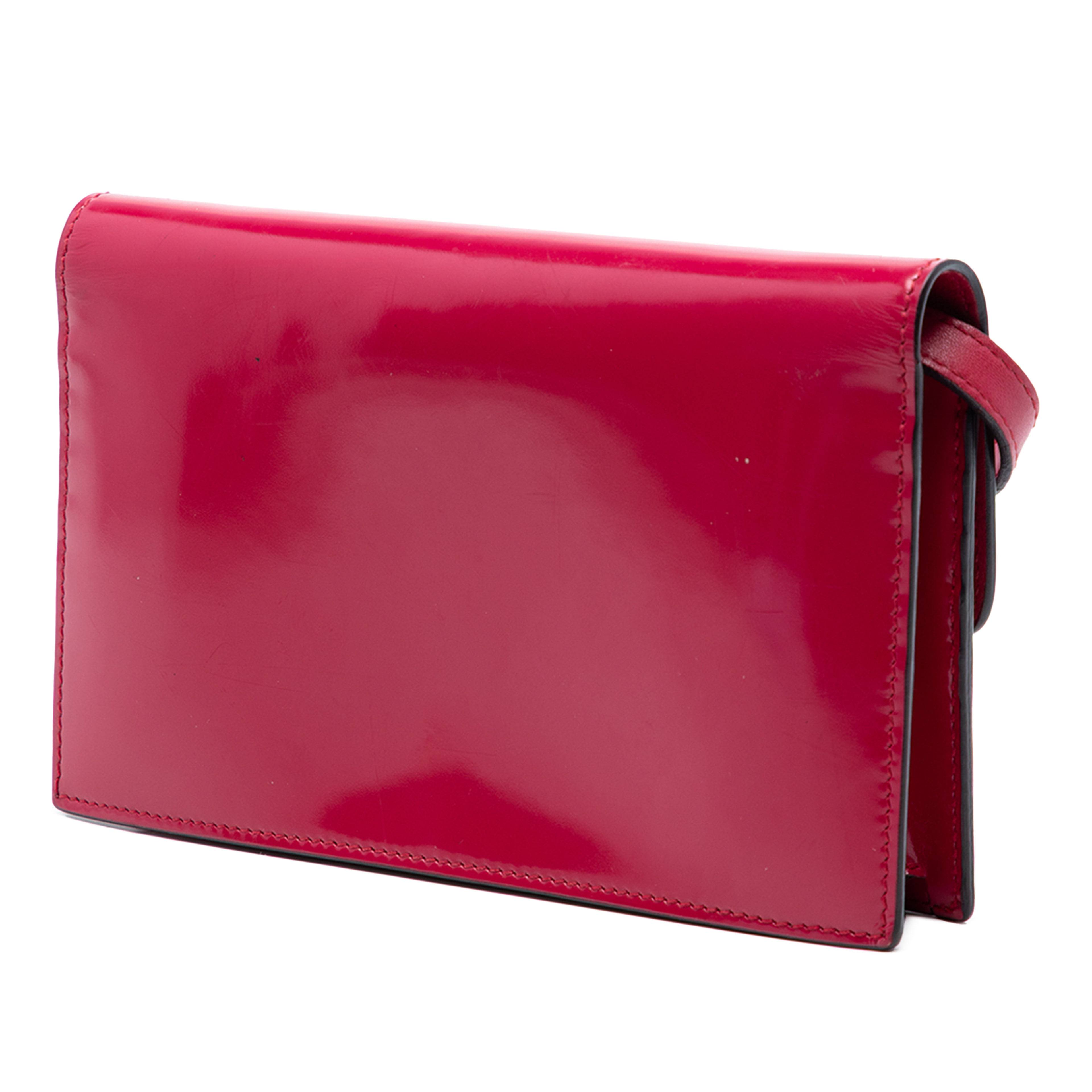 Gucci Leather Interlocking G Dollar Wallet On Chain, från Luxclusif, i färgen dark red. Klicka för att öppna bilden i stort format