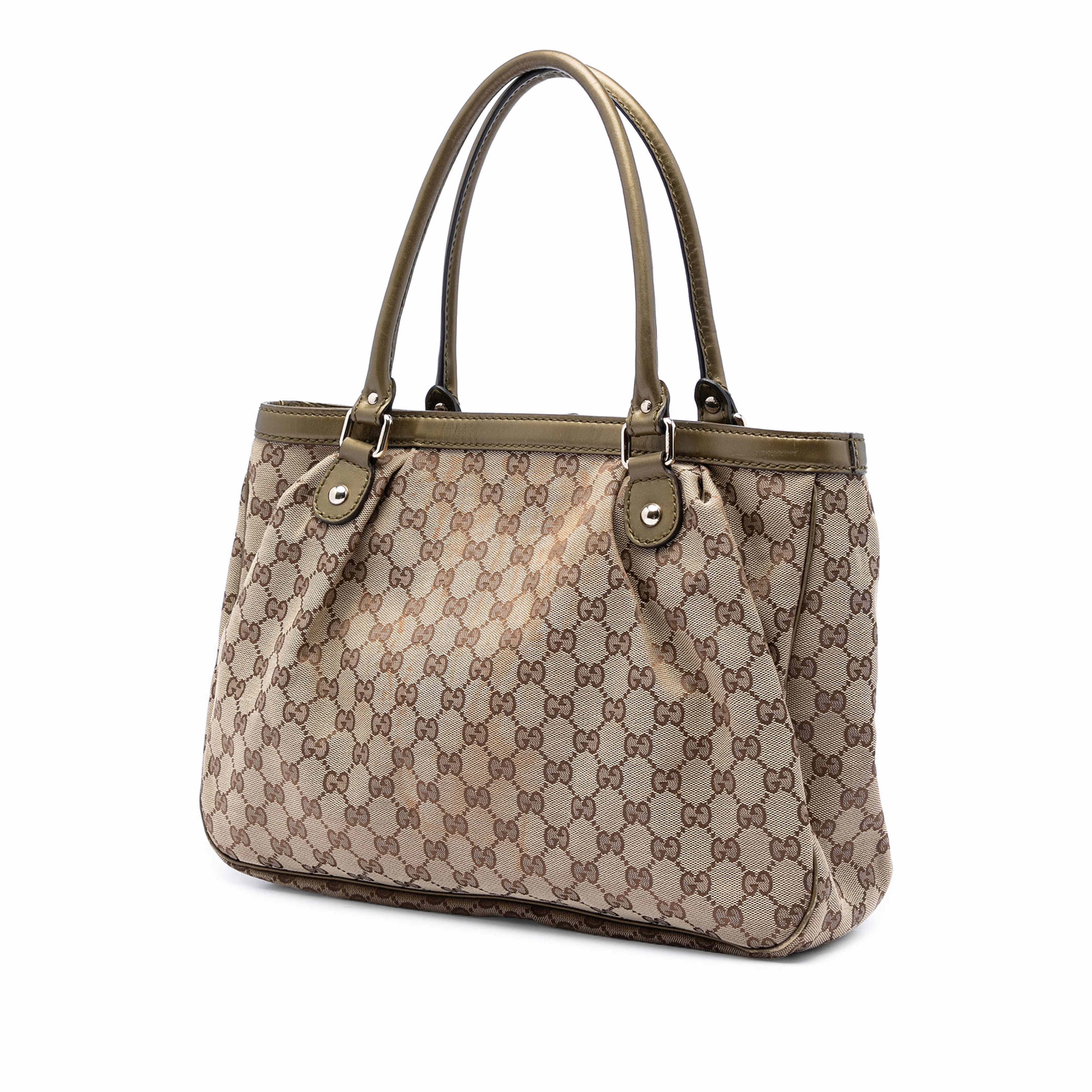 Gucci Gg Canvas Sukey Tote, från Luxclusif, i färgen beige. Klicka för att öppna bilden i stort format